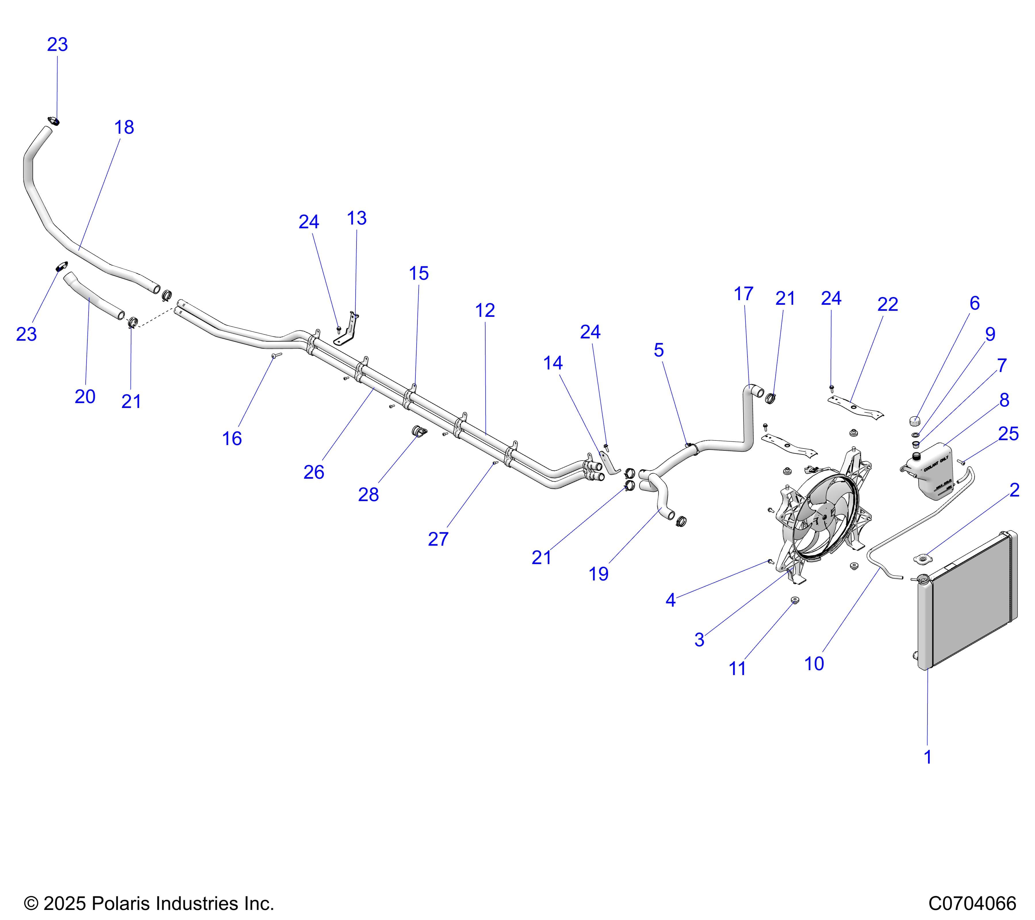 2026 GENERAL XP4 1000 PREMIUM β ENGINE, COOLING SYSTEM diagram