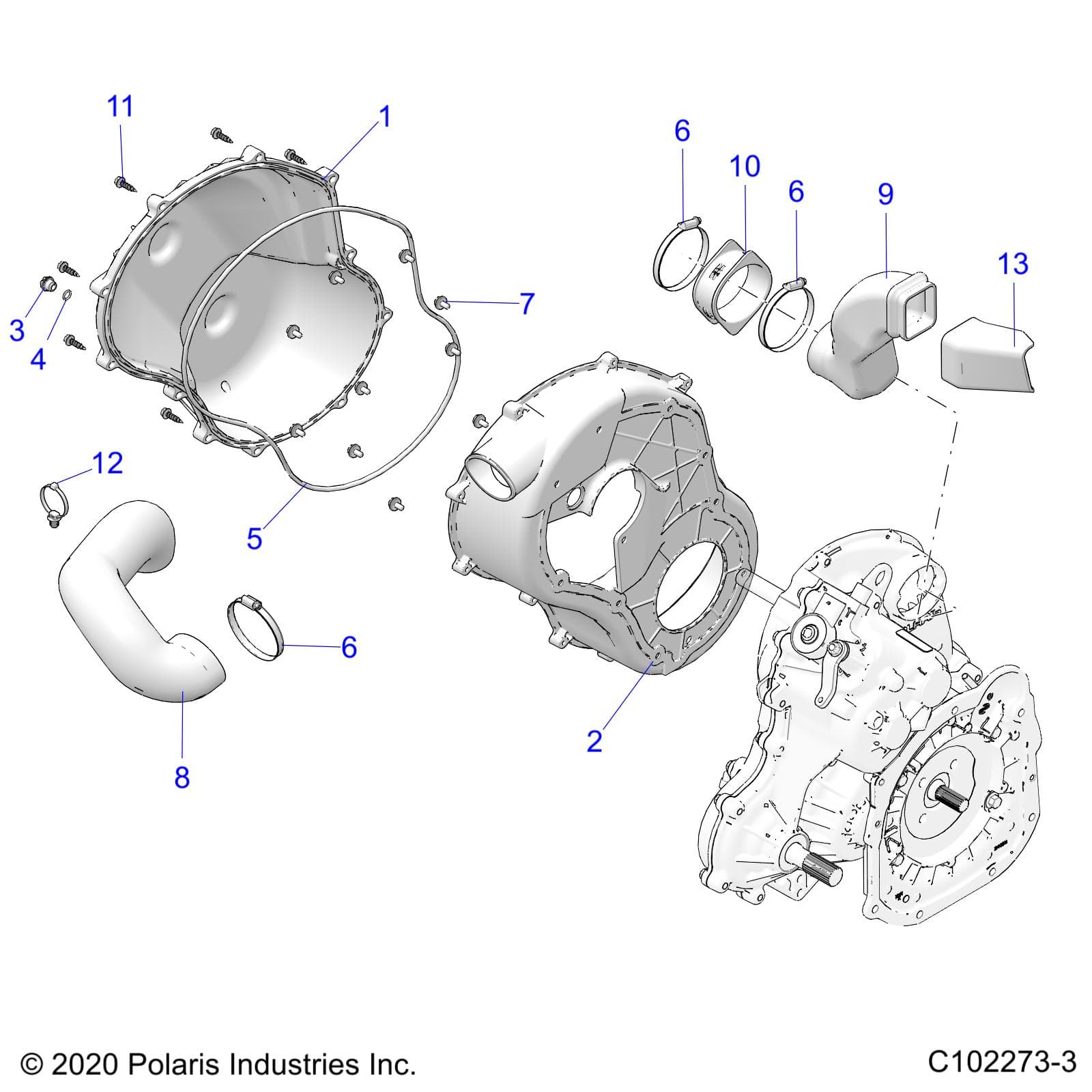 2026 SPORTSMAN TOURING XP 1000 R01 - A26SYY95AK β BODY, CLUTCH COVER - A26SYY95AK (C102273-3) diagram