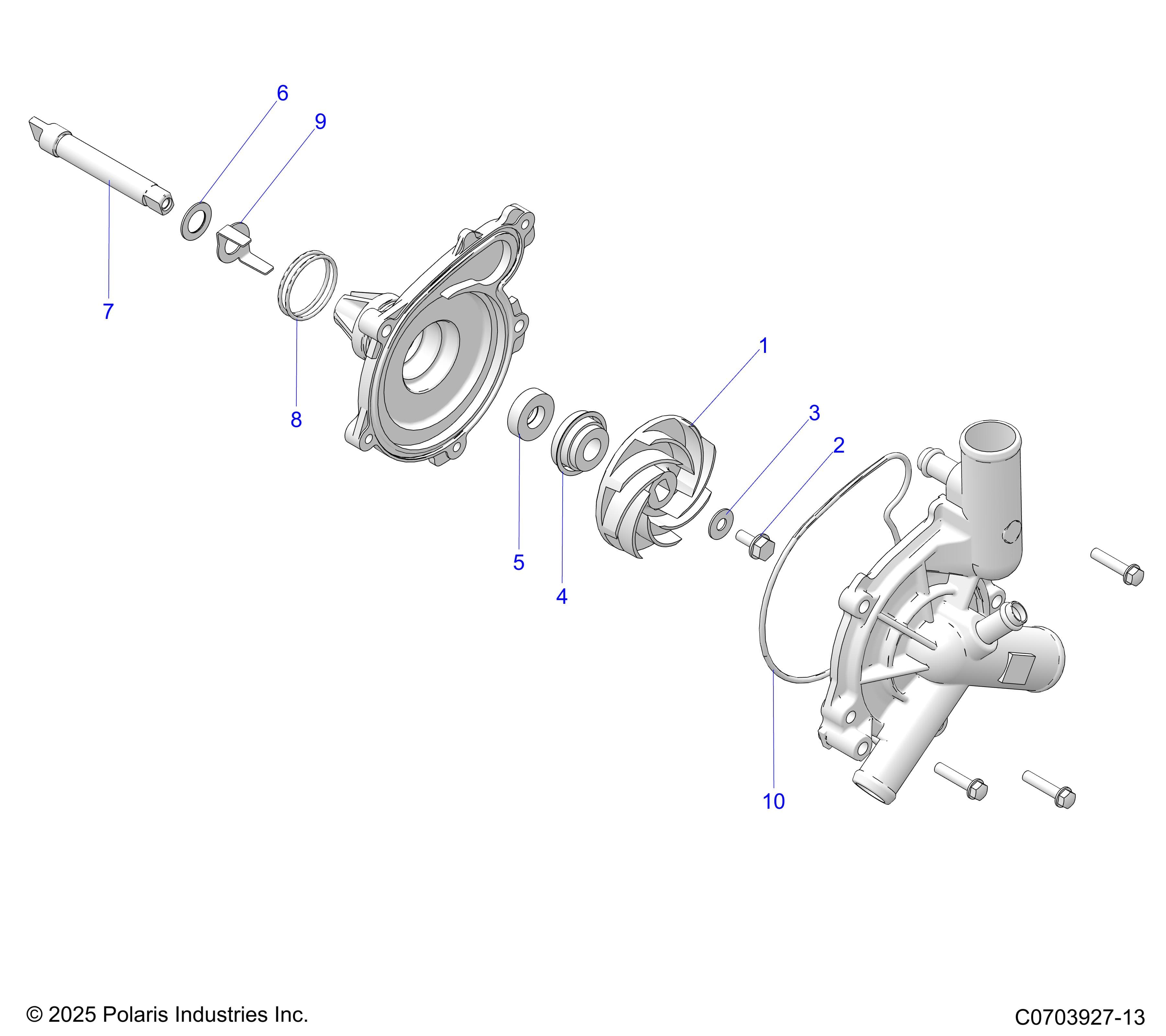 2026 RZR XP S 1000 ULTIMATE β ENGINE, WATERPUMP ASSEMBLY - Z26NEY99A4/B4/A6/B6 (C0703927-13) diagram