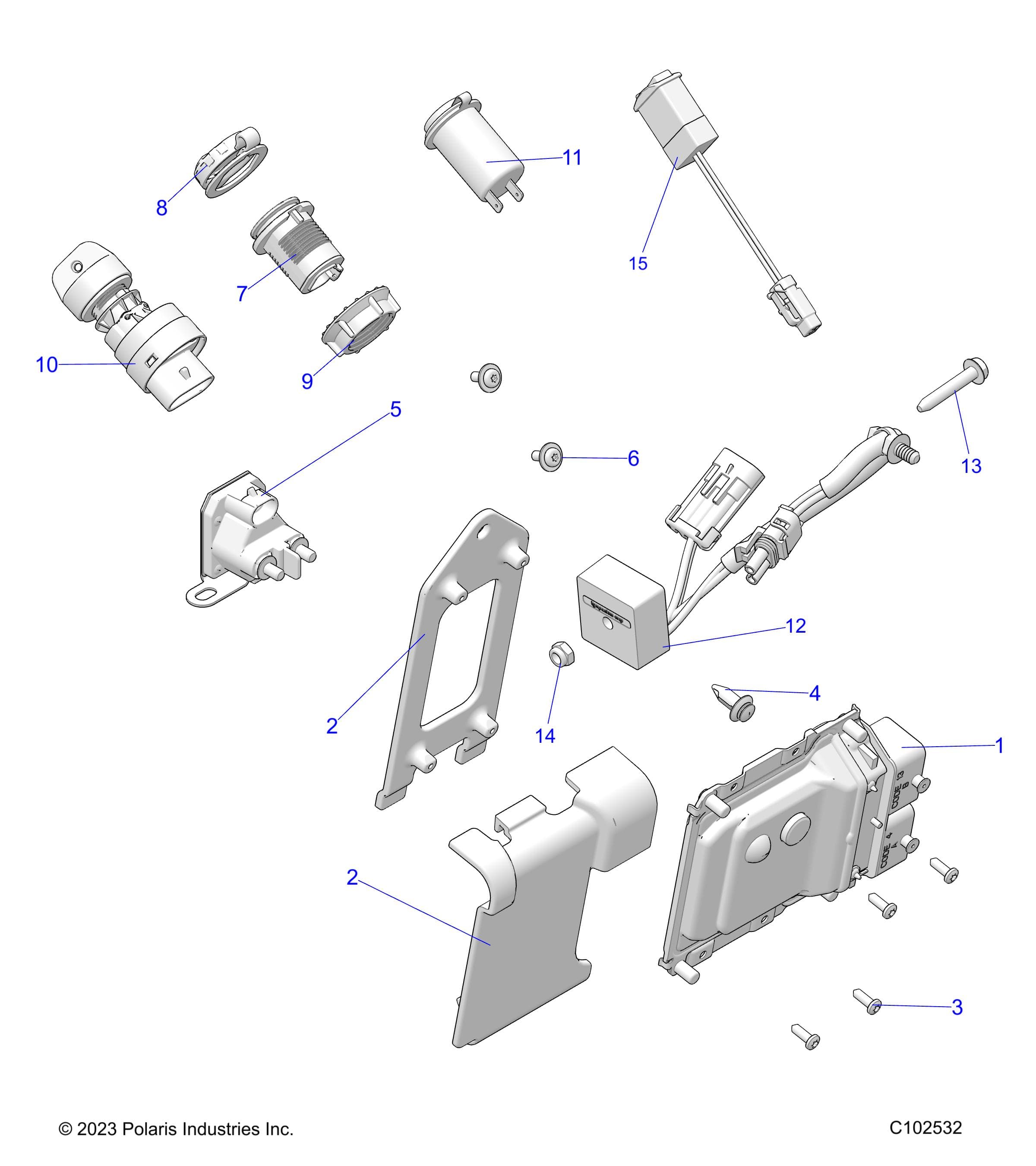 2026 SPORTSMAN 570 X2 EPS β ELECTRICAL, SWITCHES, SENSORS and ECM - A26SWE57AL (C102532) diagram
