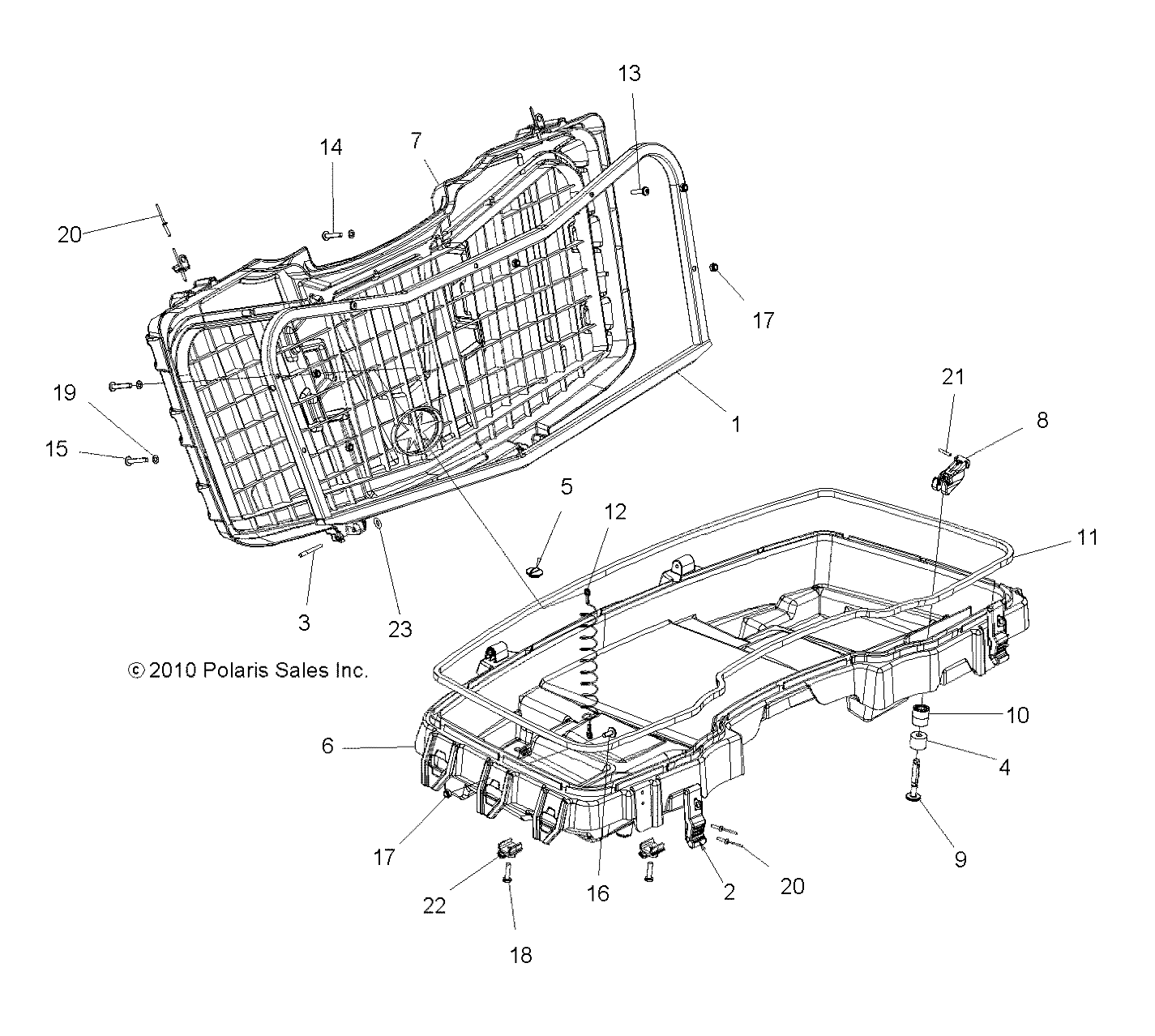 2026 SPORTSMAN TOURING 850 48" R02 - A26SYE85AL β BODY, FRONT CARGO BOX - A26SYE85AL (49ATVBOX11SP850) diagram