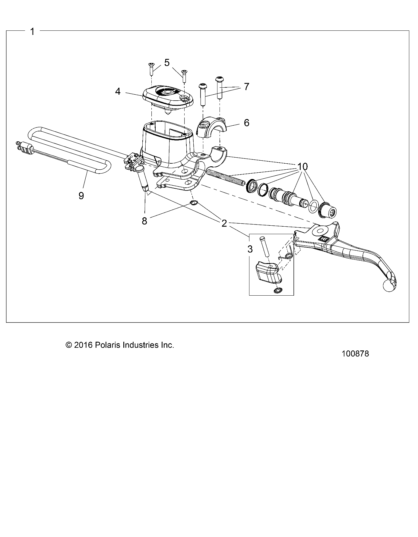 2026 SPORTSMAN TOURING 850 48" R02 - A26SYE85AL β BRAKES, FRONT BRAKE LEVER and MASTER CYLINDER - A26SYE85AL (100878) diagram