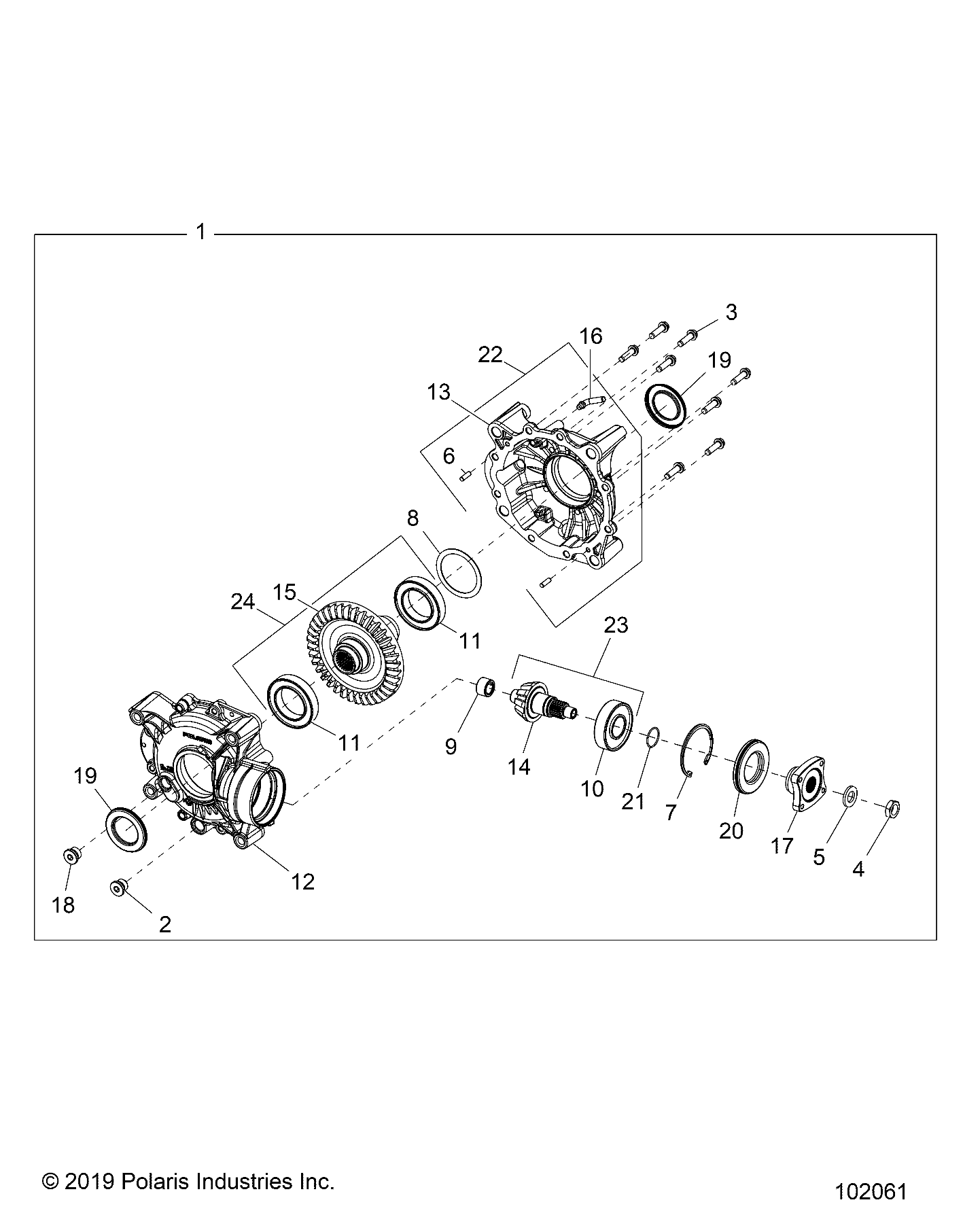 2026 SCRAMBLER XP 1000 S 49S R01 - A26SGE95AB β DRIVE TRAIN, REAR GEARCASE INTERNALS - A26SGE95AB (102061) diagram