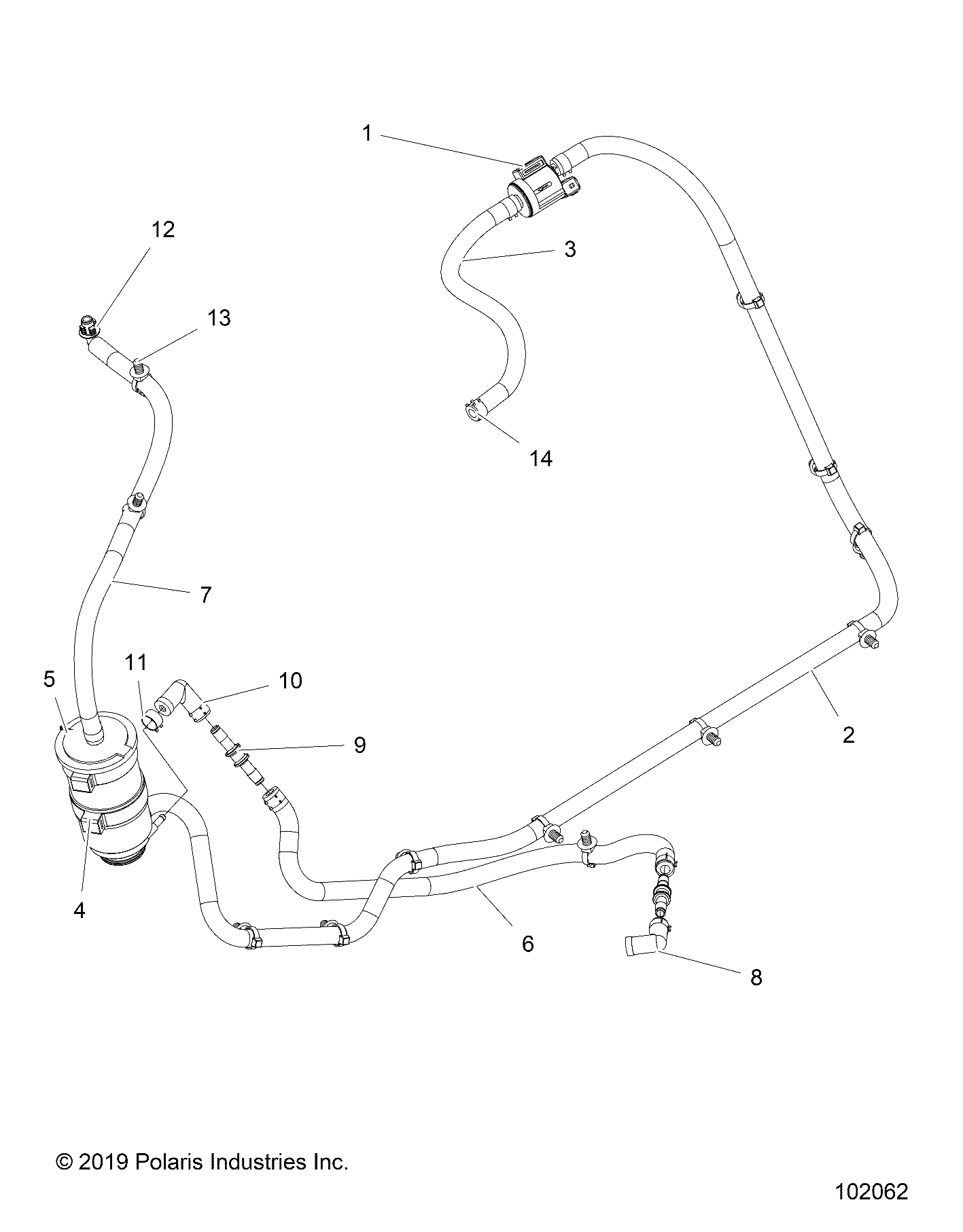 2026 RANGER 150 EFI β FUEL SYSTEM, FUEL TANK EVAP - R26HZA15B5 (102062) diagram