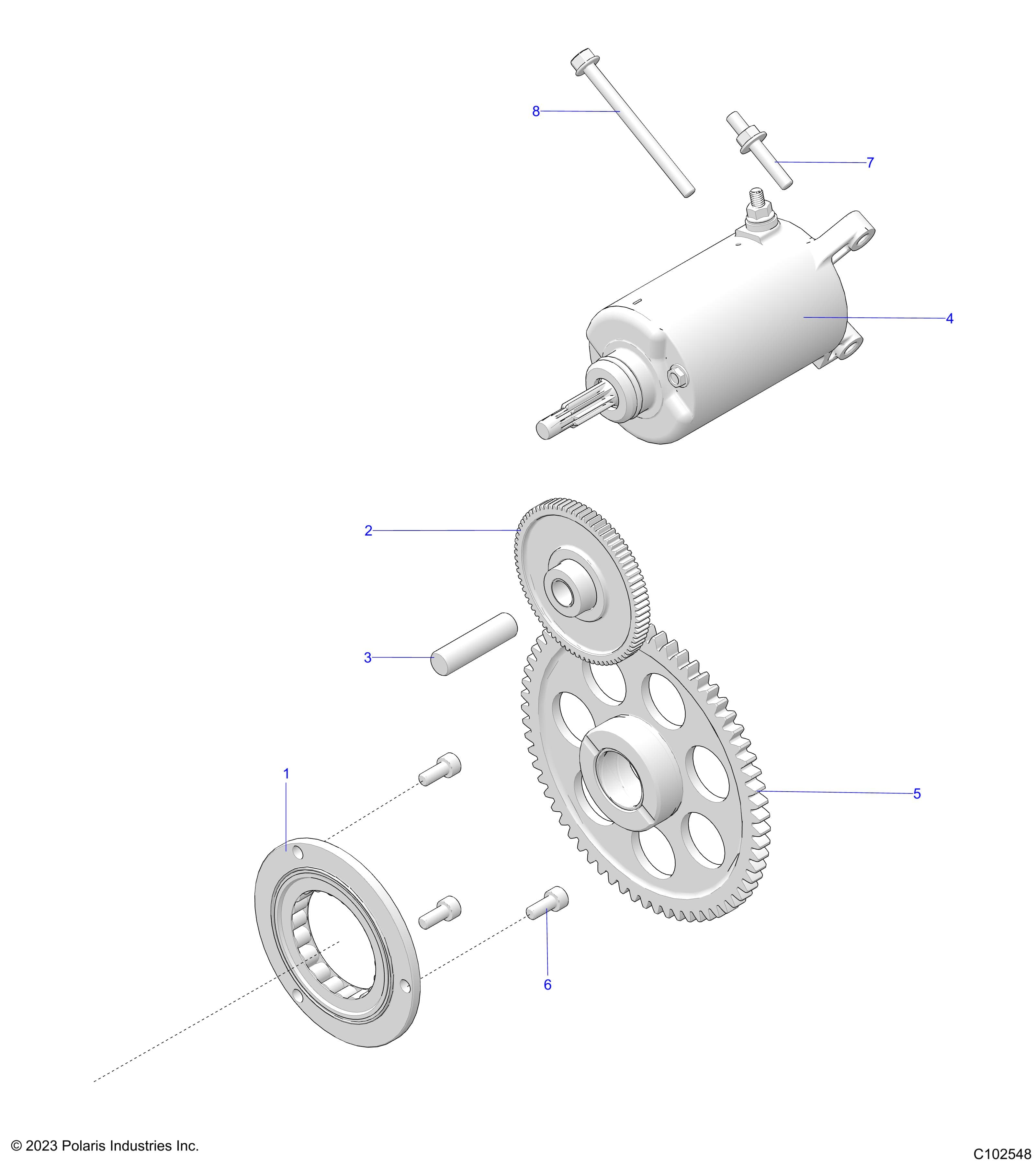 2026 SPORTSMAN 570 EPS PREM 40th β ENGINE, STARTER DRIVE - A26SEZ57AB/BB (C102548) diagram