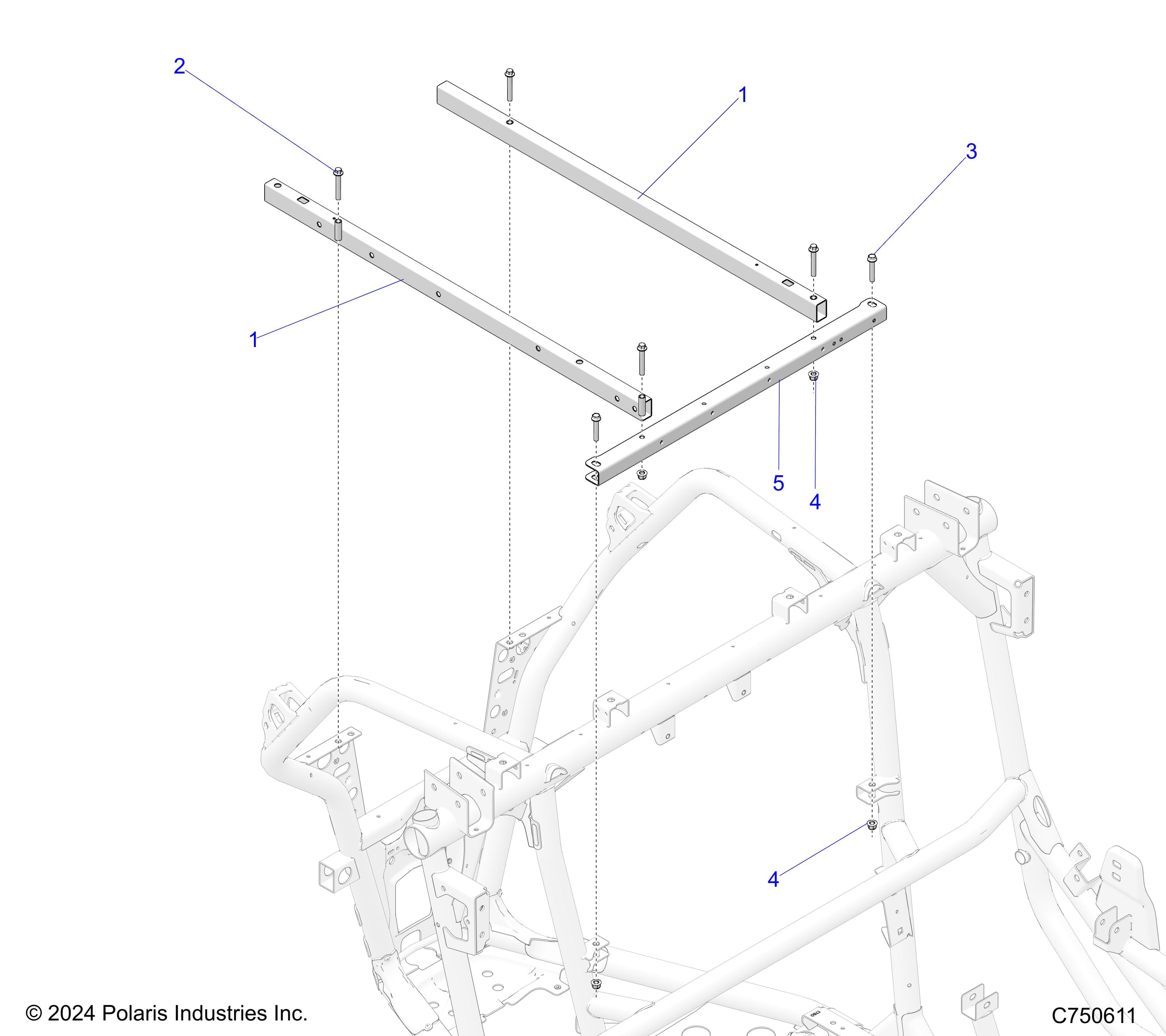 2026 RZR PRO S4 ULTIMATE EVP,LE β CHASSIS, BOX MOUNTING - Z26S4P92BL (C750611) diagram