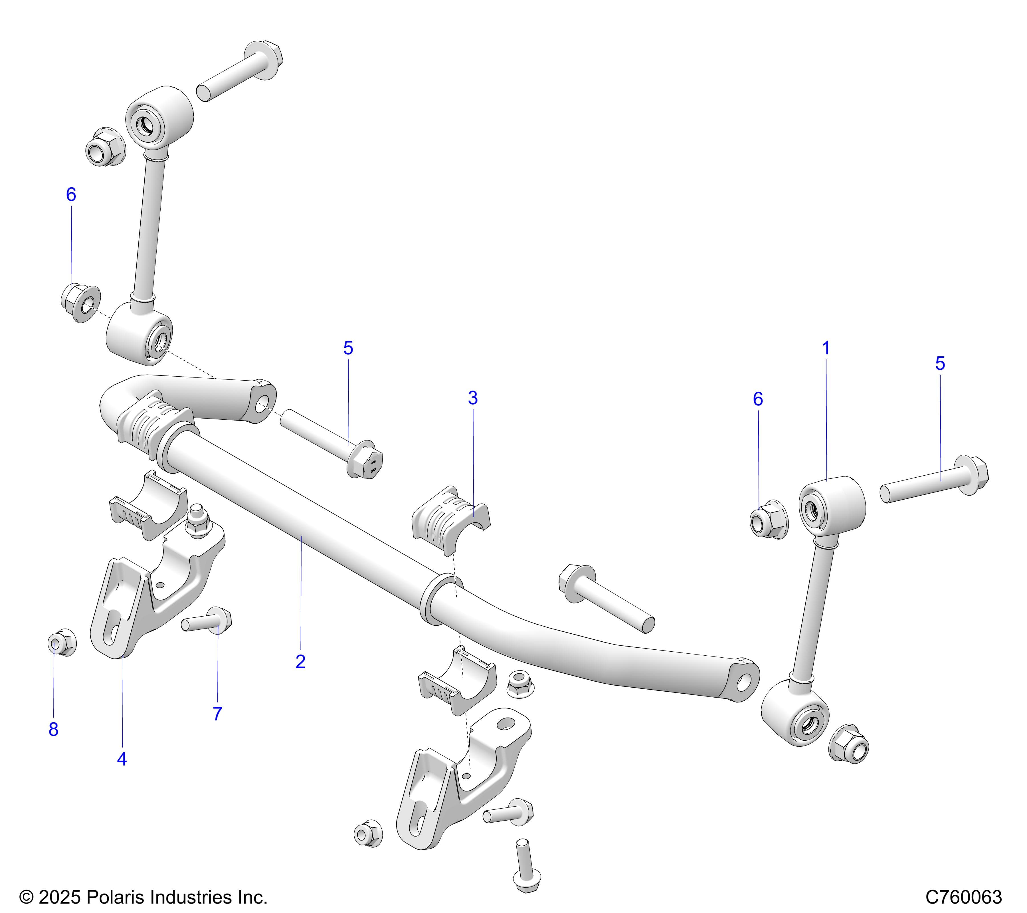 2026 RZR XP S 1000 SPORT β SUSPENSION, FRONT, STABILIZER BAR - Z26NEX99A4/B4/A6/B6 (C760063) diagram