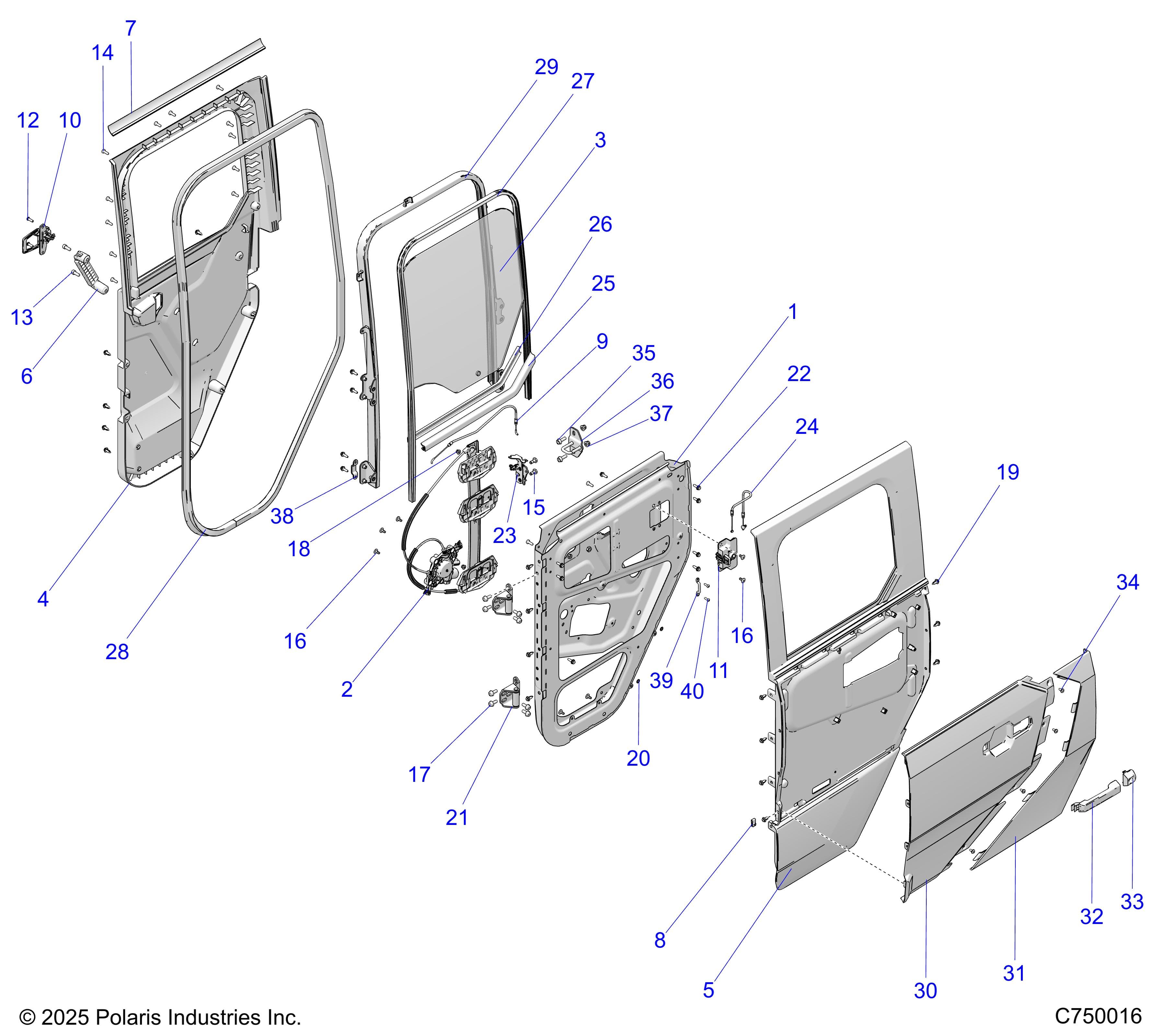 2026 POLARIS XPEDITION XP5 NORTHSTAR β BODY, DOOR ASSEMBLY, REAR diagram