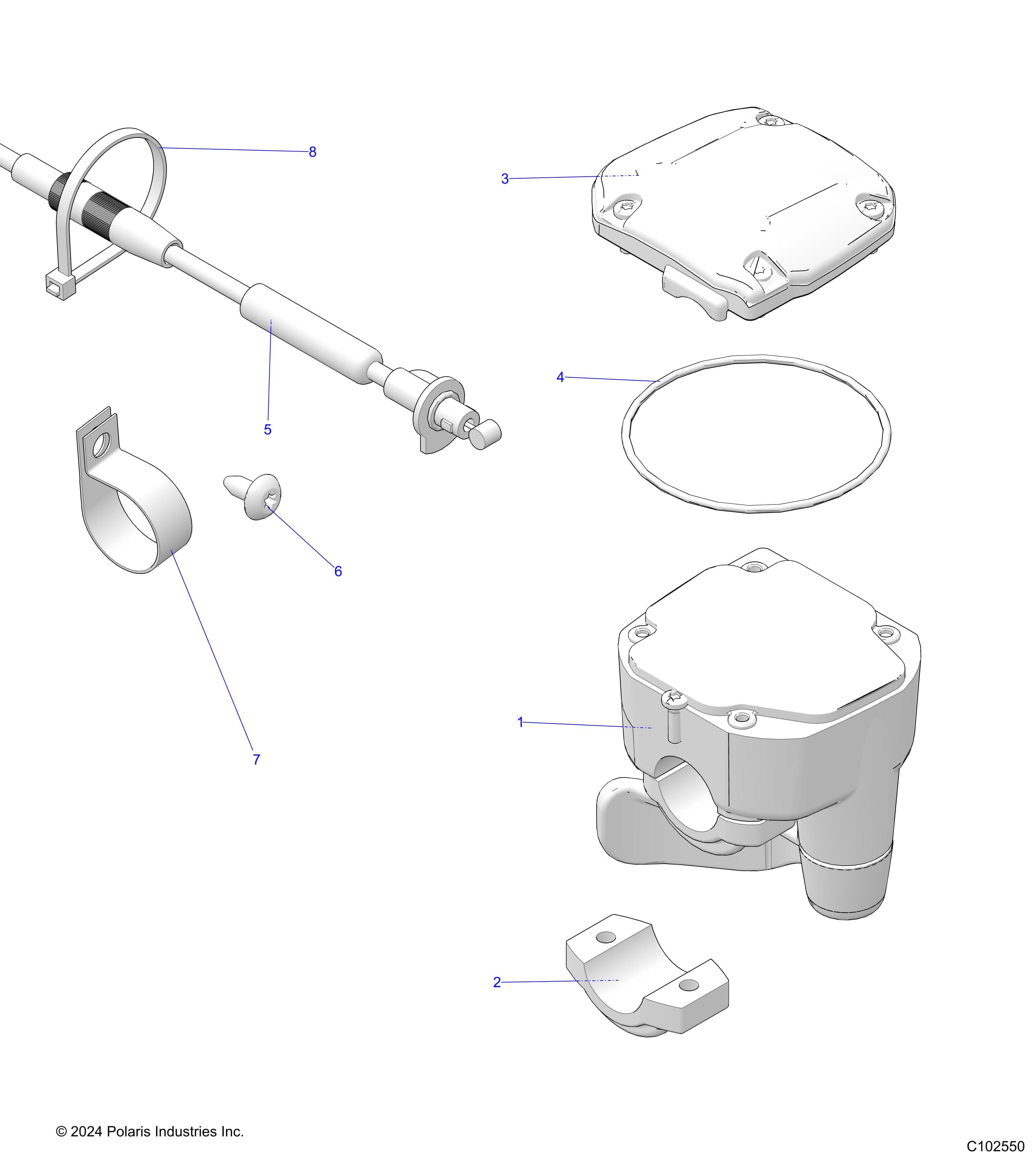 2026 SPORTSMAN 570 EPS β STEERING, CONTROLS, THROTTLE ASM. and CABLE - A26SEE57A1/A4/A6/A9 (C102550) diagram