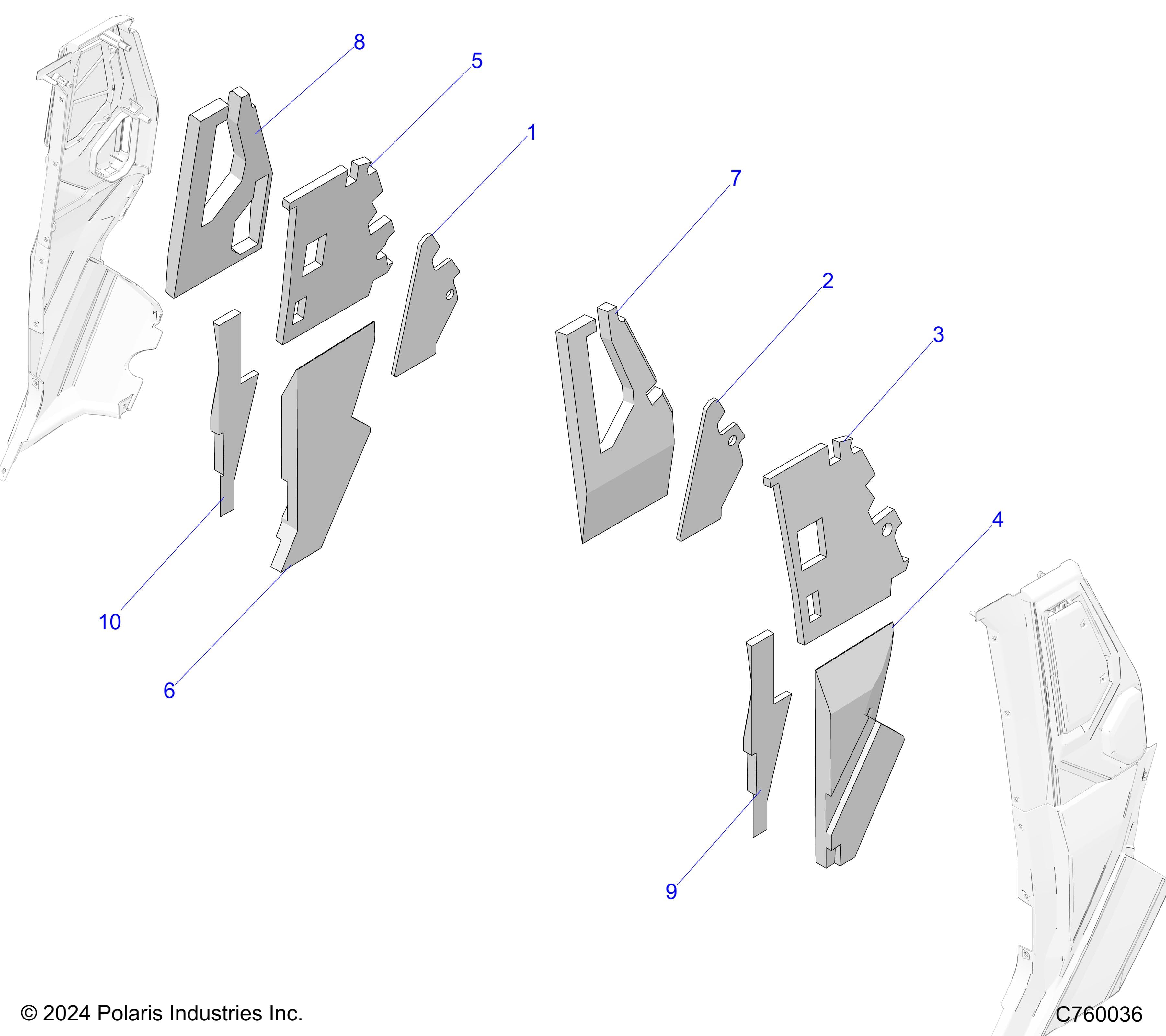 2026 POLARIS XPEDITION ADV 5 NORTHSTAR β BODY, PILLAR FOAM AND LINERS diagram