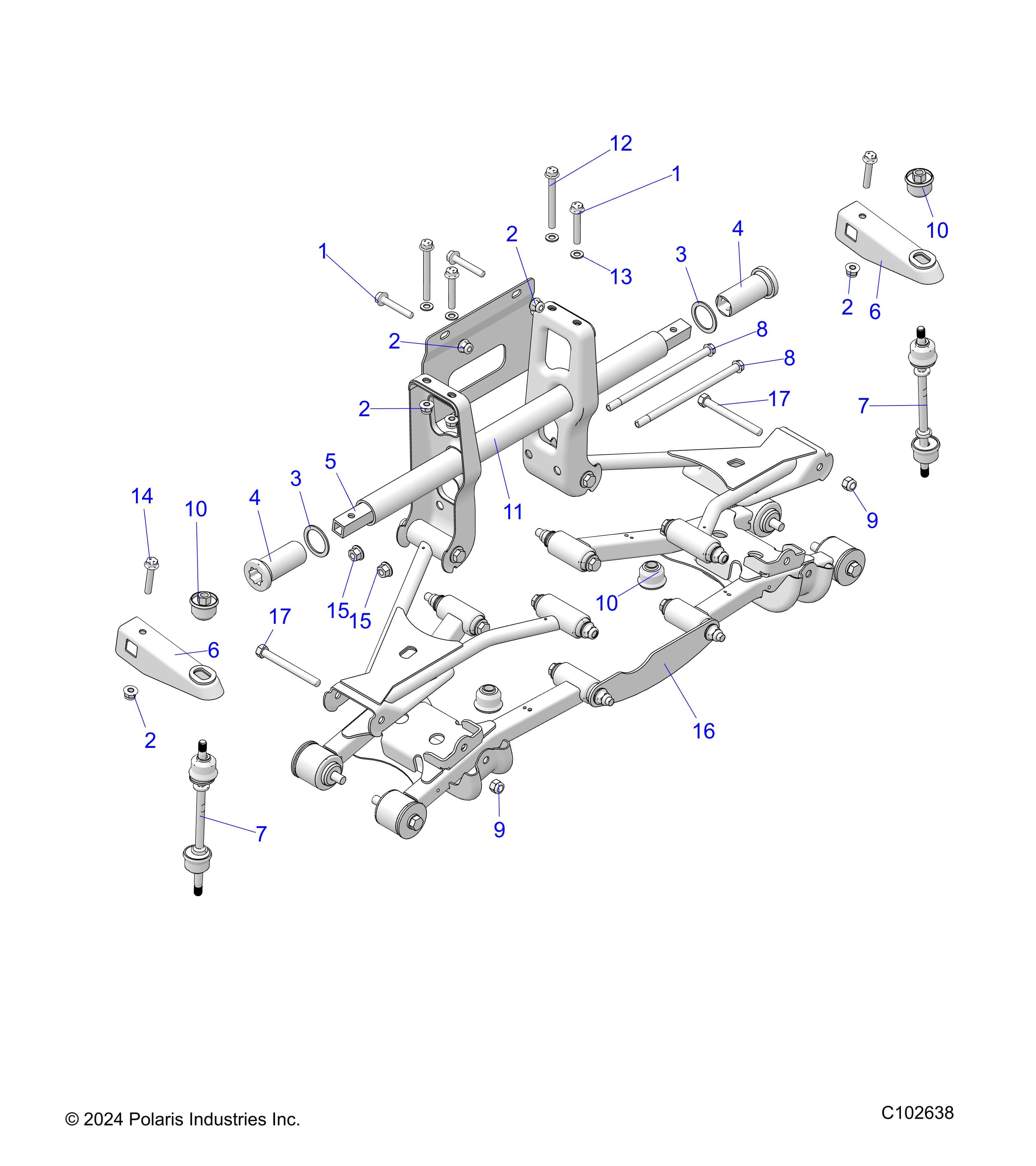 2026 SPORTSMAN 570 6X6 EPS 49S β SUSPENSION, TORSION BAR - A26SKE57A1 (C102638) diagram