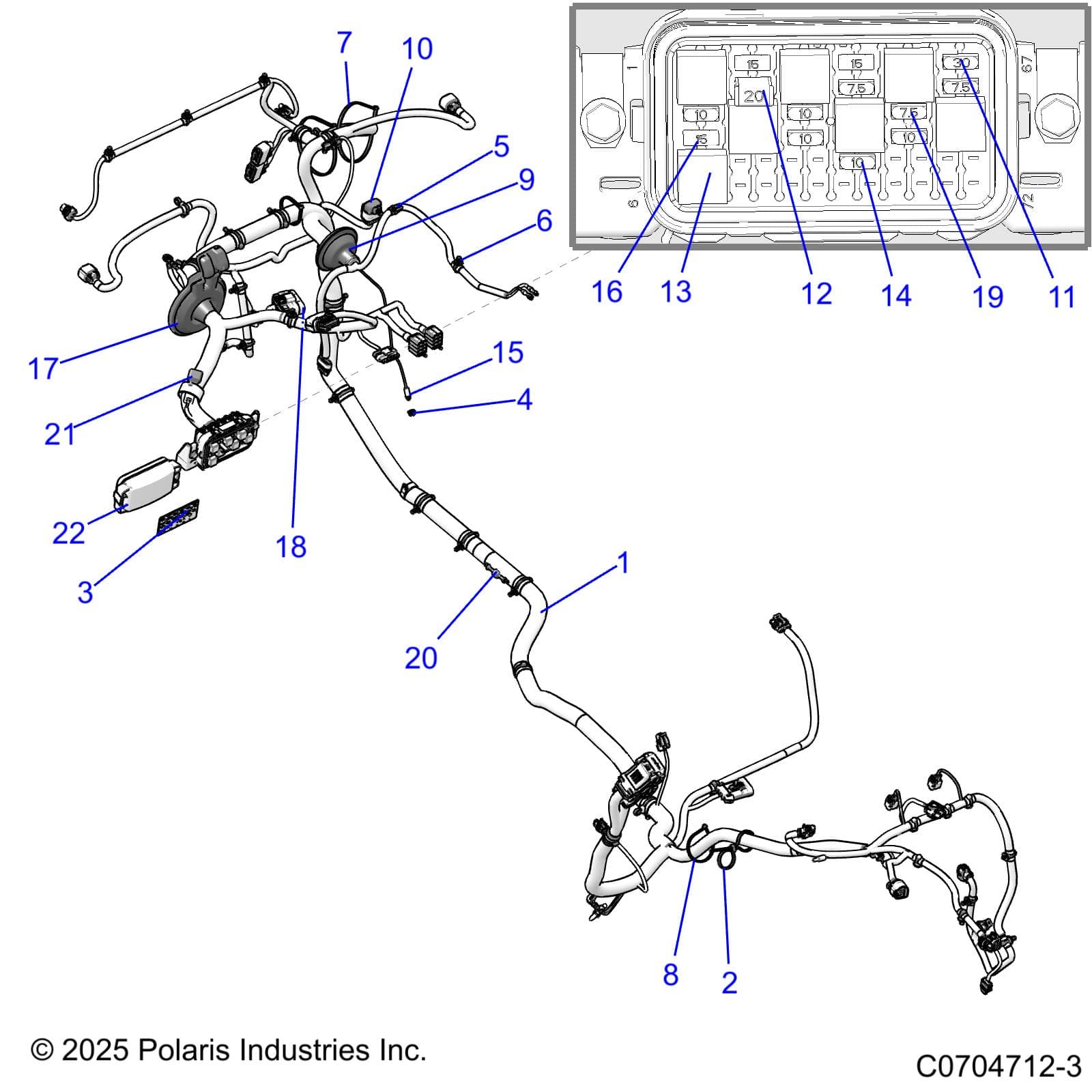 2026 RZR TRAIL S 1000 ULTIMATE β ELECTRICAL, WIRE HARNESS - Z26ASF99A6 (C0704712-3) diagram