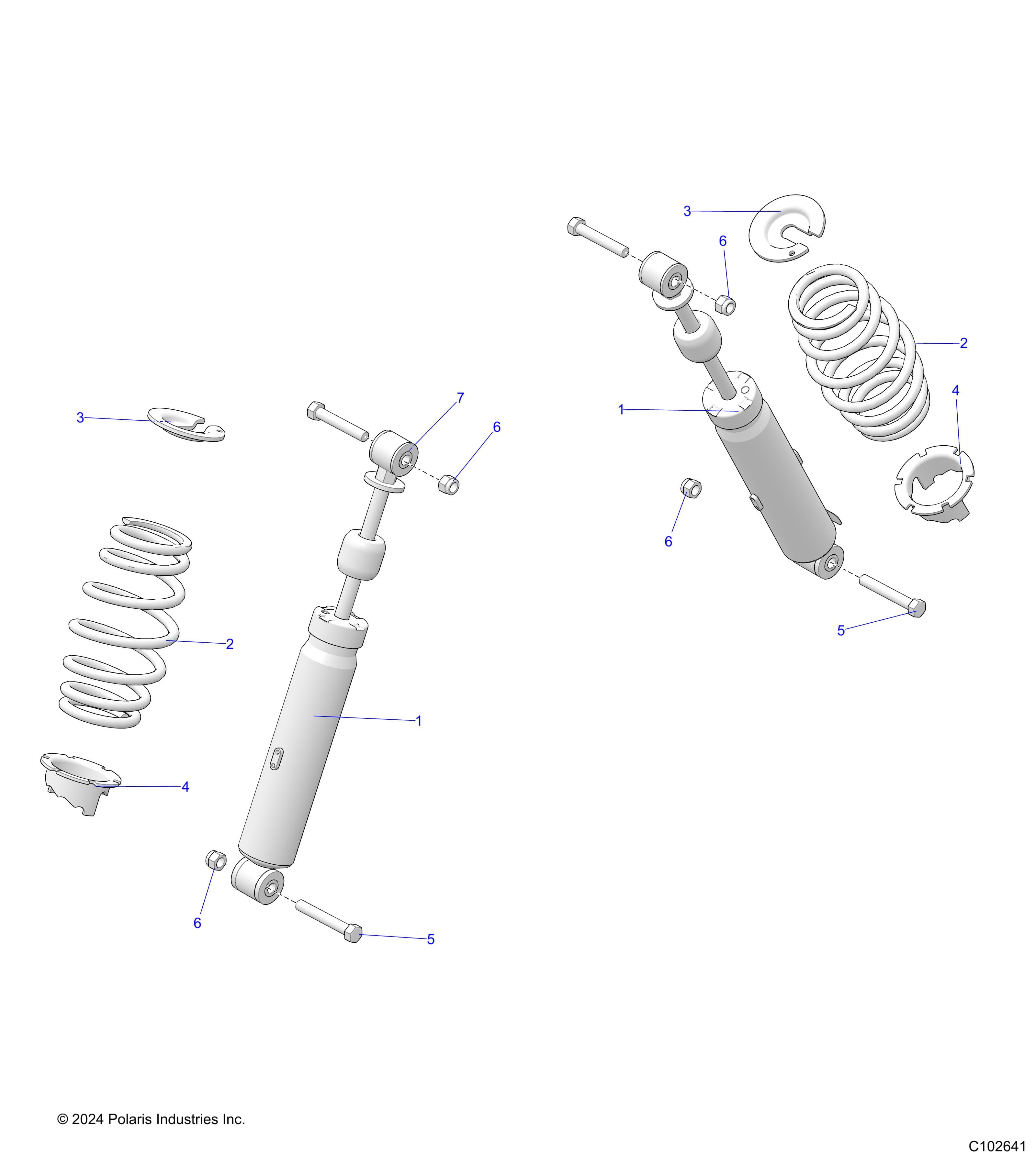 2026 SPORTSMAN TOURING 570 ULT β SUSPENSION, FRONT SHOCK - A26SJR57AG (C102641) diagram