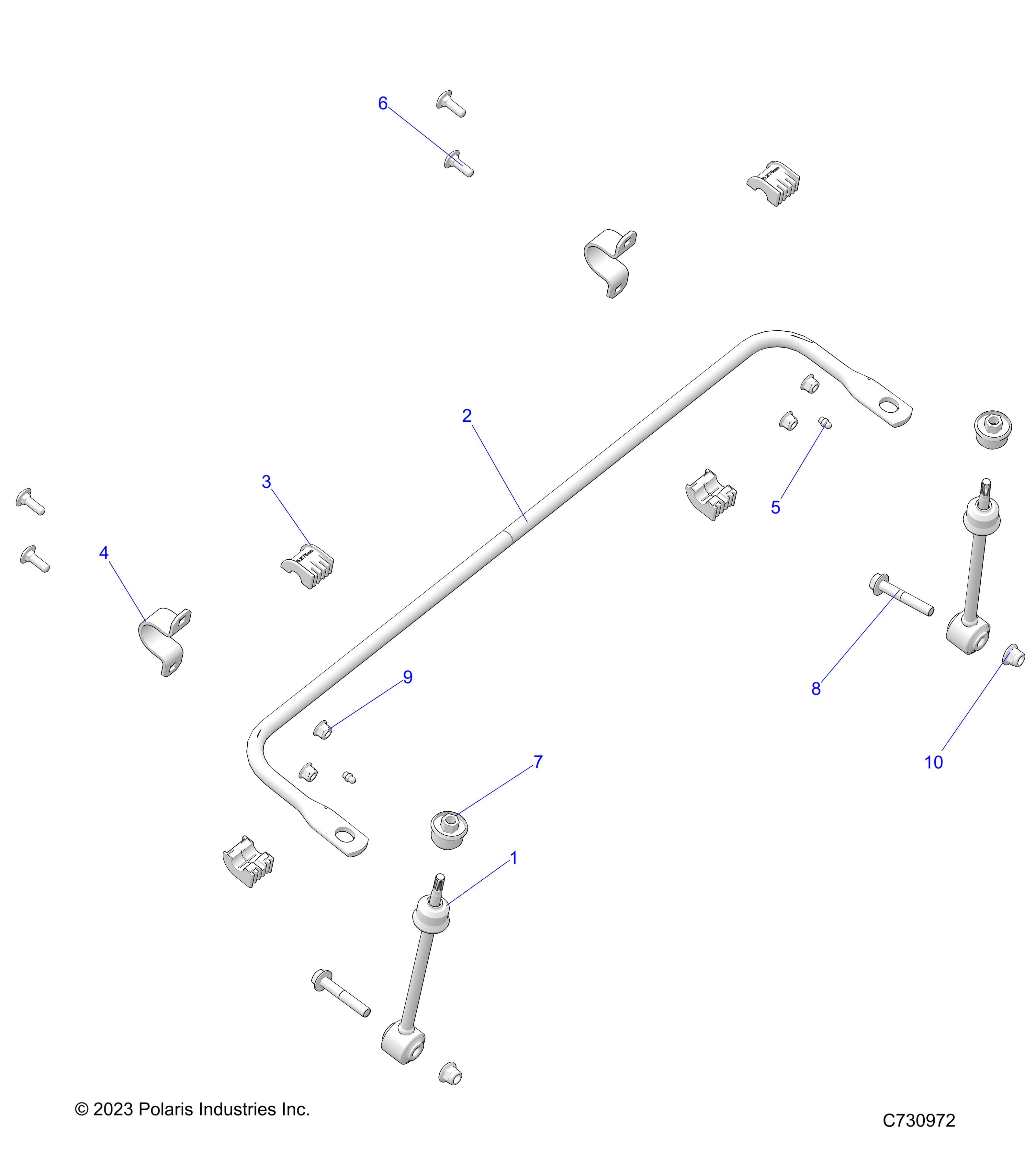 2026 RANGER 1000 XP CREW TEXAS EDITION β SUSPENSION, FRONT STABILIZER BAR - R26RSF99AL (C700032) diagram