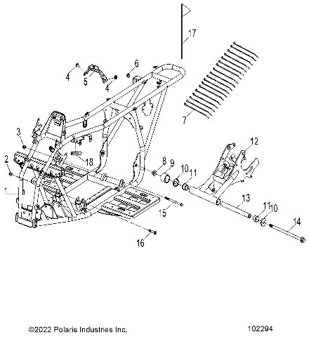 2026 SPORTSMAN 110 R01 - A26YFA11B5 β CHASSIS, FRAME - A26YFA11B5 (102294) diagram