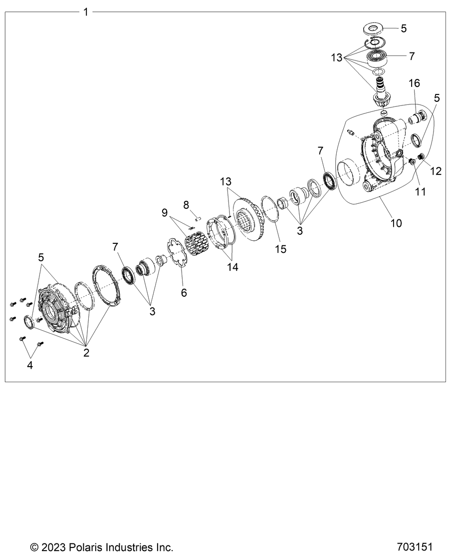 2026 RZR XP S 4 1000 ULTIMATE β DRIVE TRAIN, FRONT GEARCASE - Z26NMY99A4/B4/A6/B6 (703151) diagram