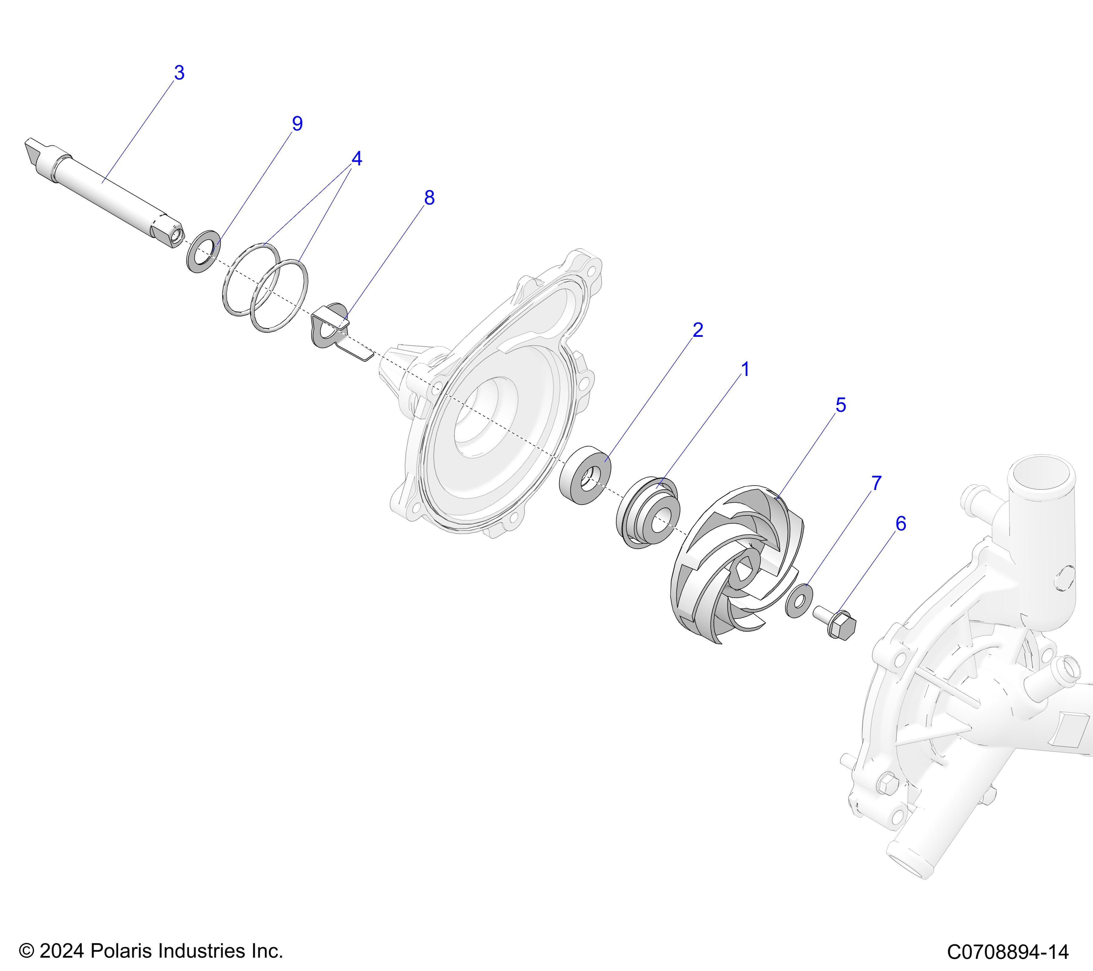 2026 POLARIS XPEDITION ADV 5 NORTHSTAR β ENGINE, WATERPUMP ASSEMBLY diagram