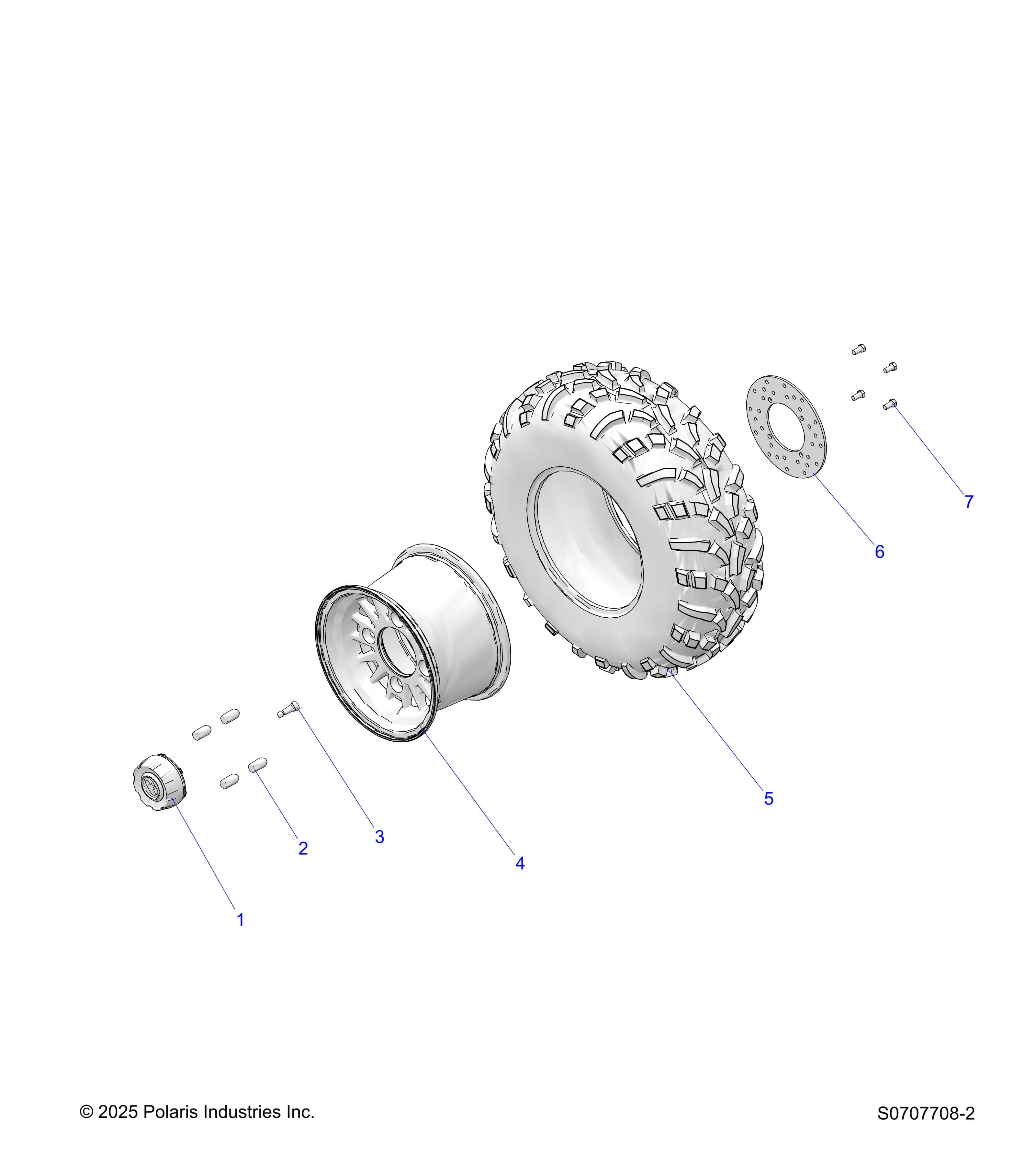 2026 RANGER 500 β WHEELS, REAR diagram