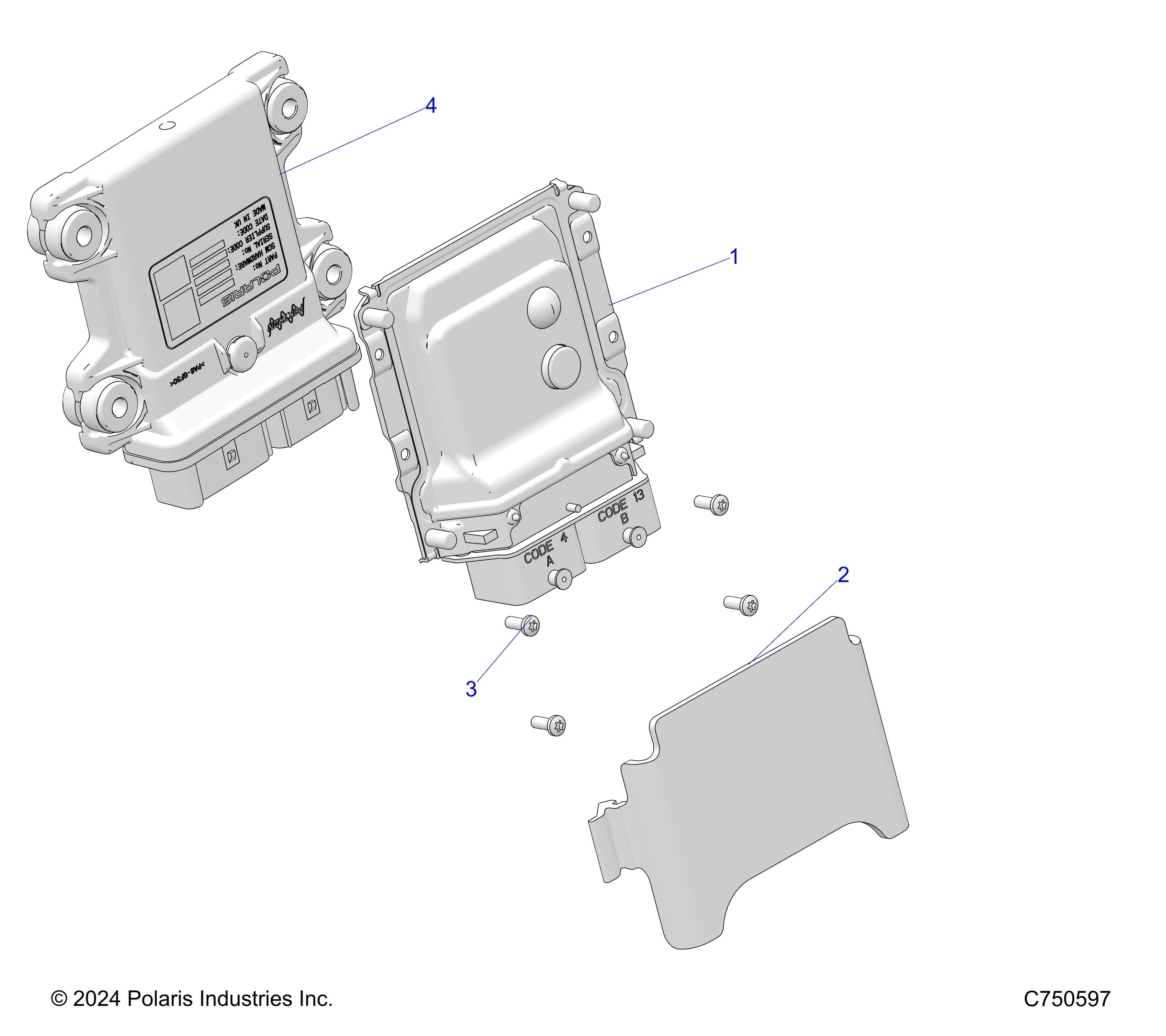 2026 RZR PRO XP 4 SPORT β ELECTRICAL, ECU - Z26X4E92A4/B4/A6/B6 (C750597) diagram