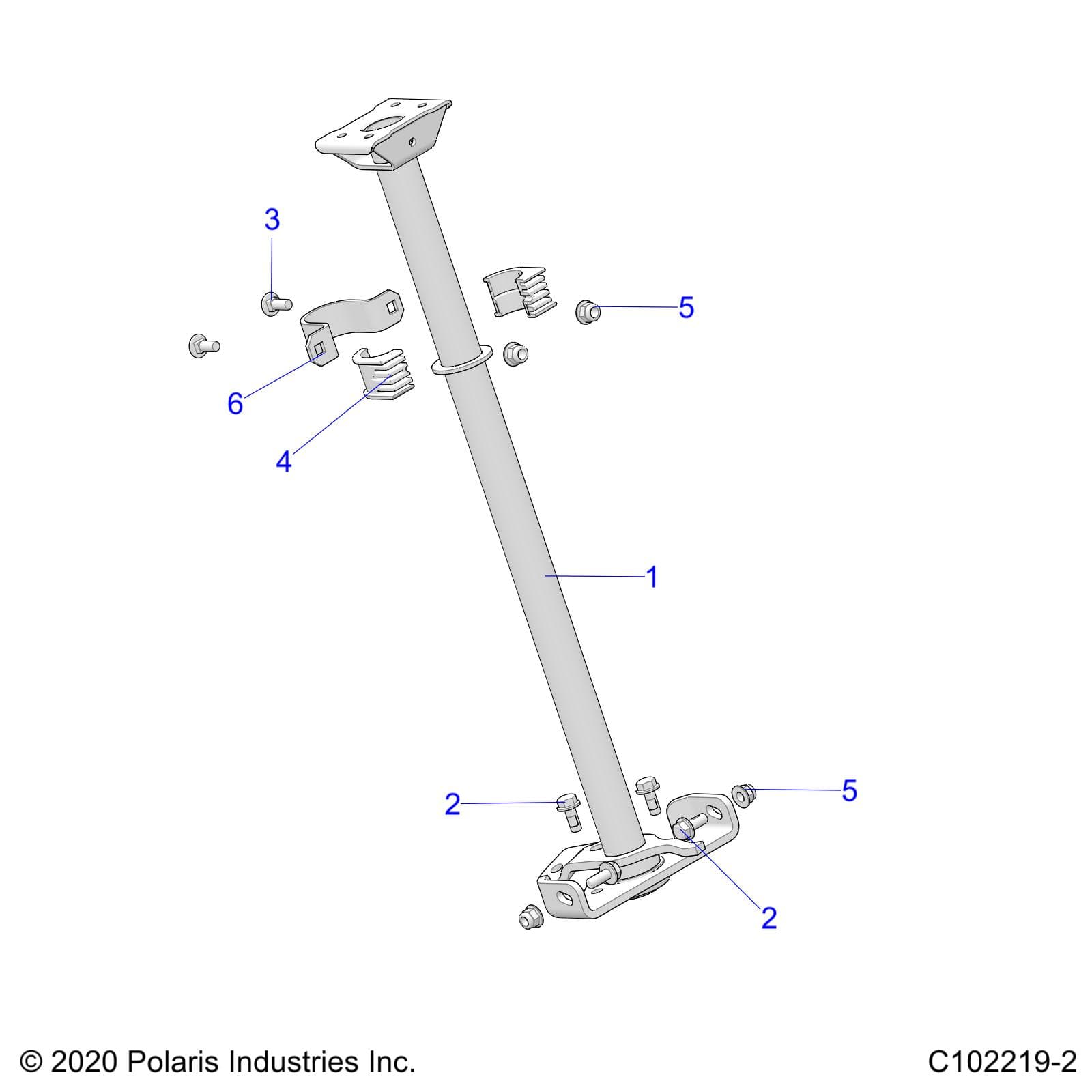 2026 SPORTSMAN 850 MUD 49S R01 - A26SXN85A7 β STEERING, STEERING POST - A26SXN85A7 (C102219-2) diagram
