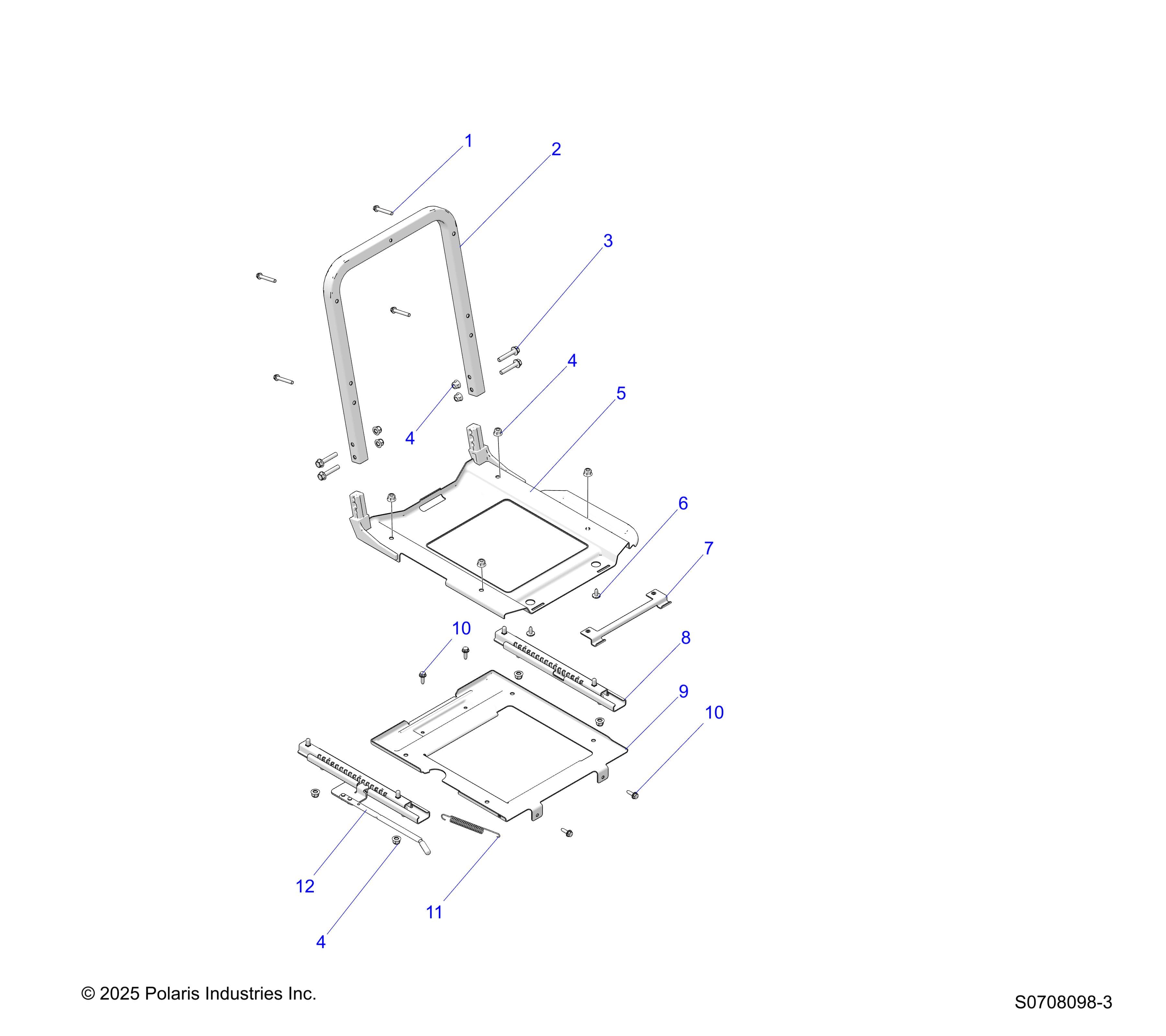 2026 RANGER 1000 CREW EPS β BODY, SLIDER DRIVERS SEAT diagram