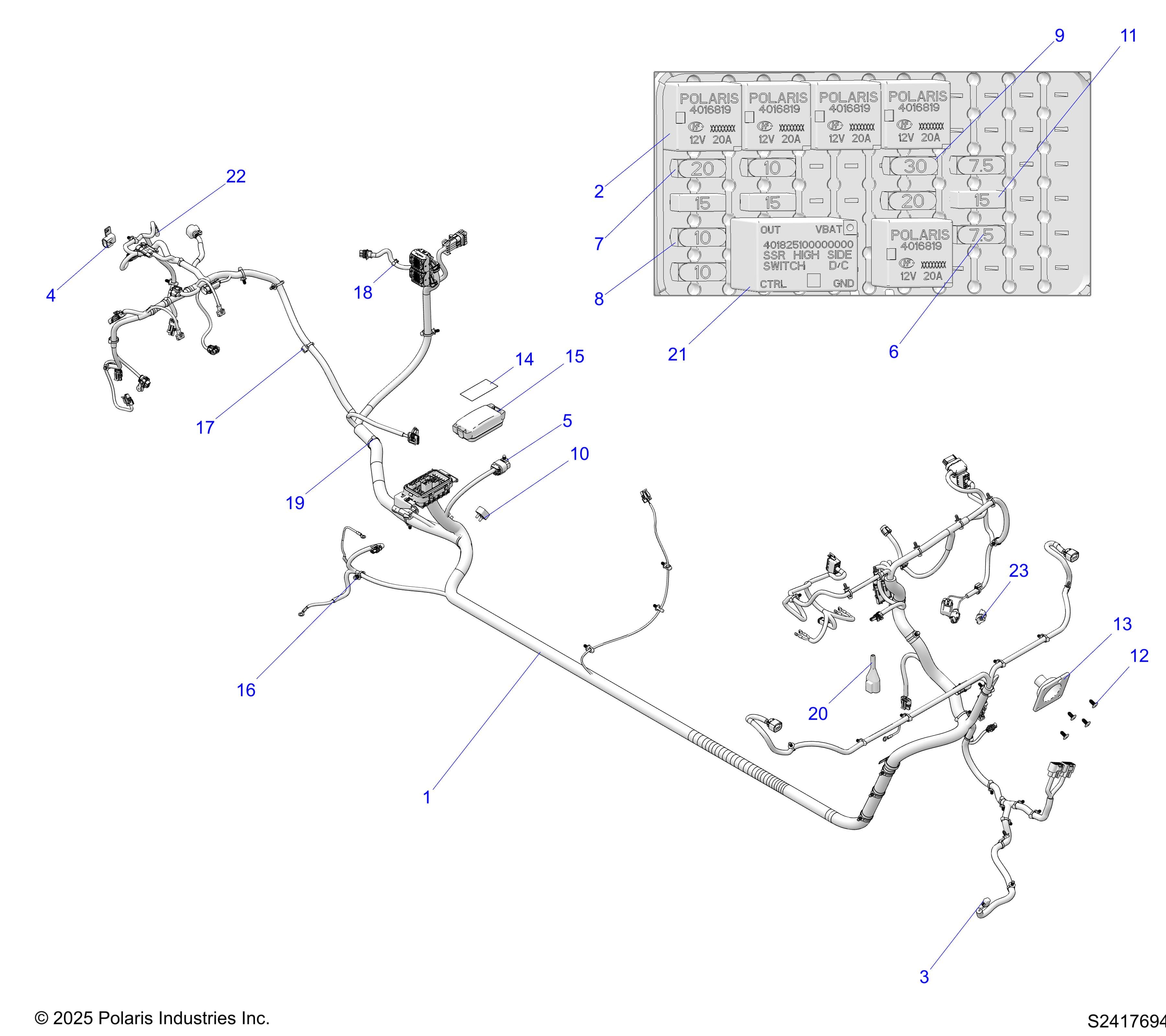 2026 RANGER 1000 CREW NON EPS β ELECTRICAL, HARNESS CHASSIS diagram