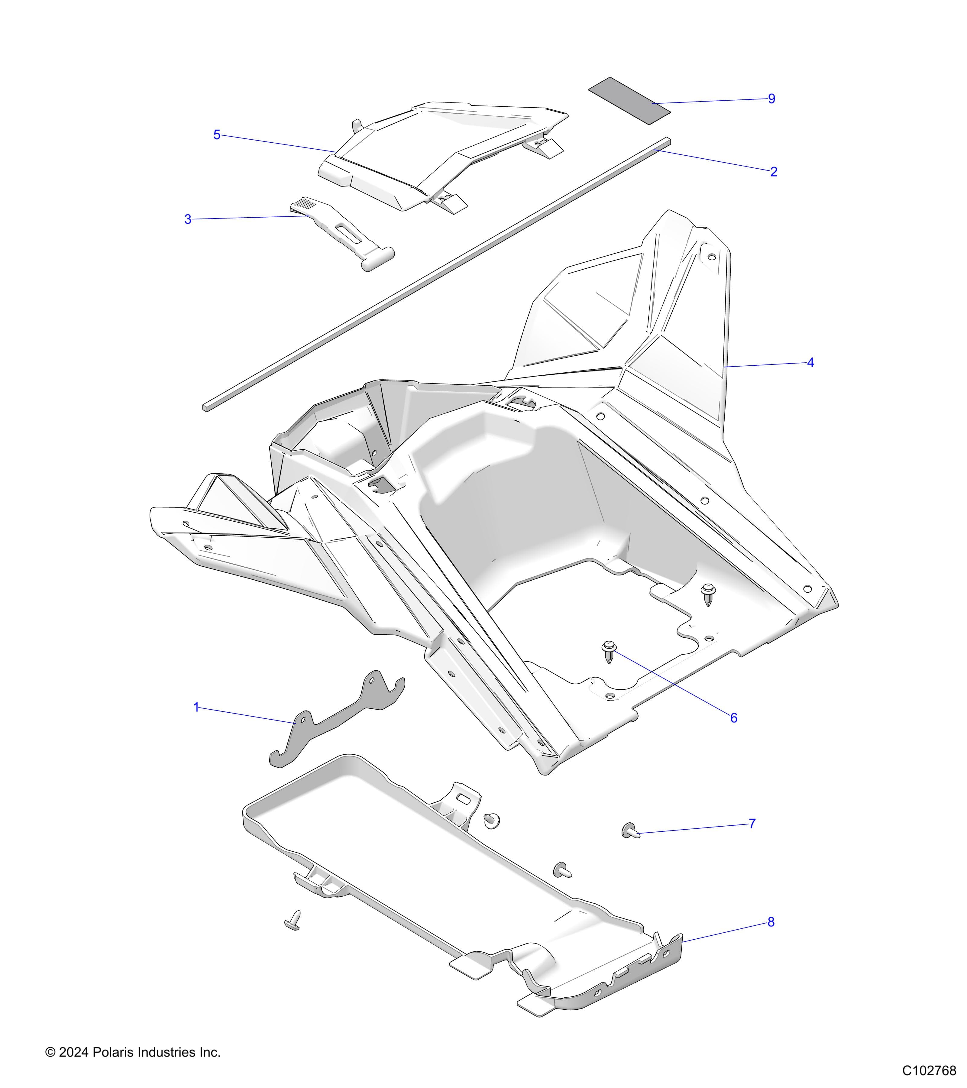 2026 SCRAMBLER XP 1000 S 49S R01 - A26SGE95AB β BODY, STORAGE, REAR - A26SGE95AB (C102768) diagram