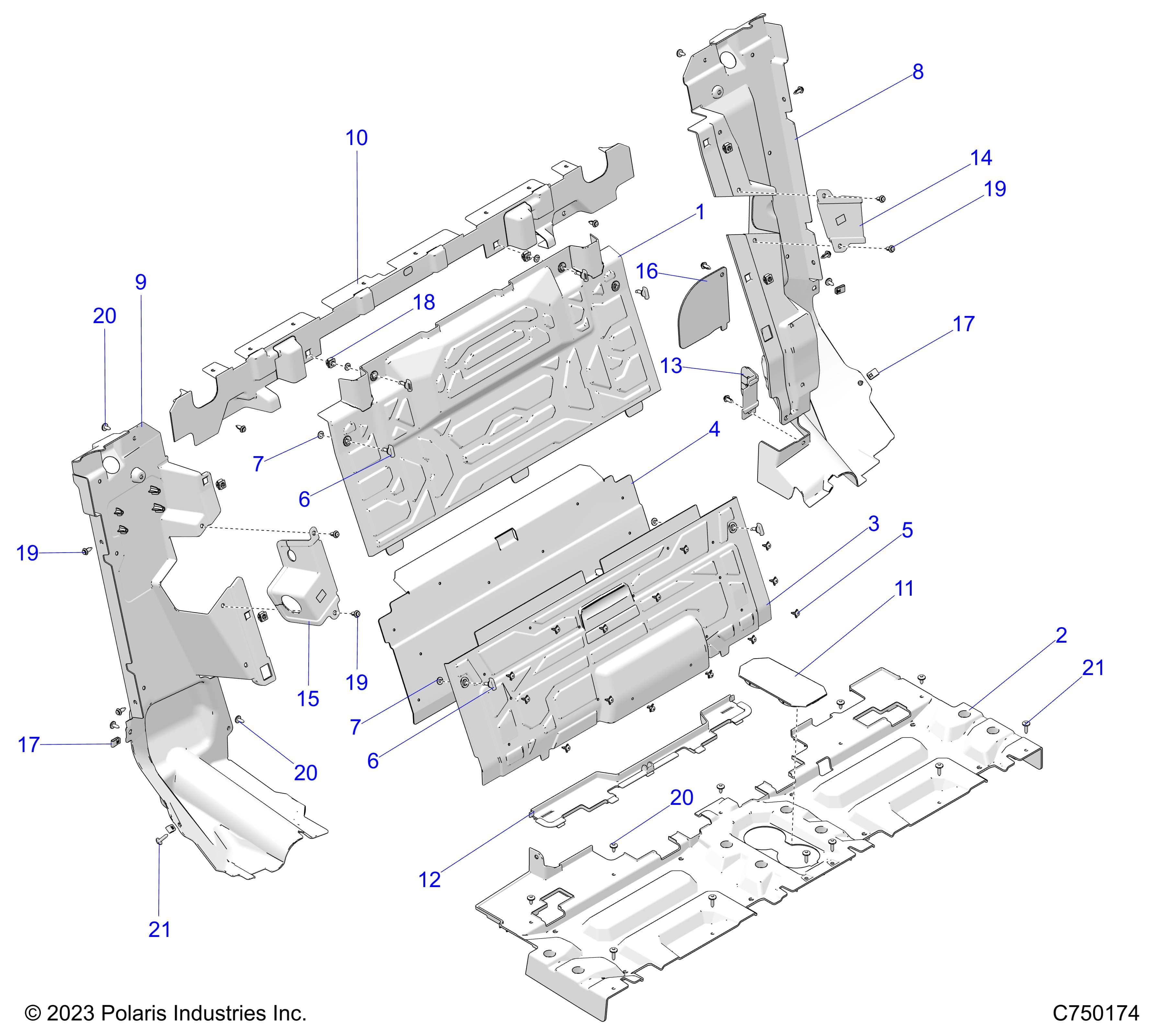2026 RZR PRO R4 LE β BODY, REAR CLOSEOFF - Z26R4P2KBL (C750174) diagram