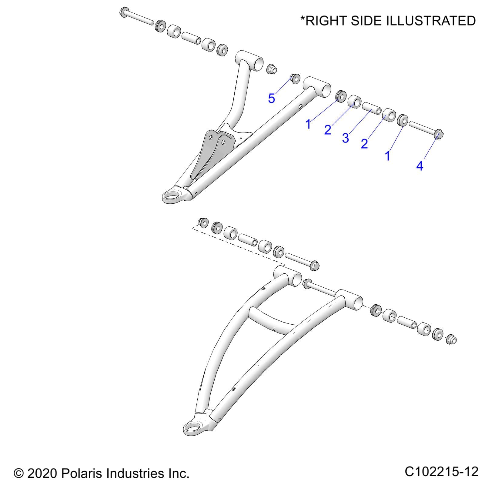 2026 SPORTSMAN XP 1000 MUD R01 - A26SXM95AR β SUSPENSION, FRONT A-ARM, MOUNTING - A26SXM95AR (C102215-12) diagram
