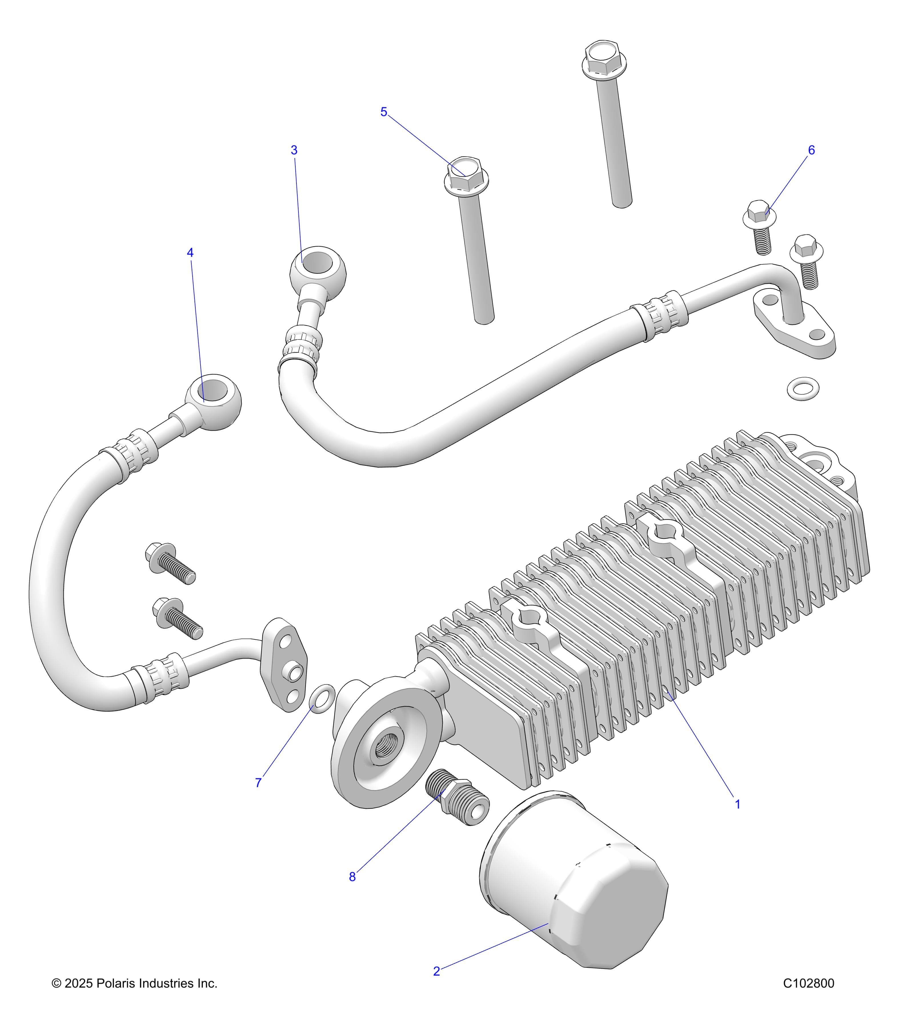 2026 RZR 200 EVAP β ENGINE, OIL COOLER and FILTER - Z26HCA18A4/A7/B4/B7 (C102800) diagram