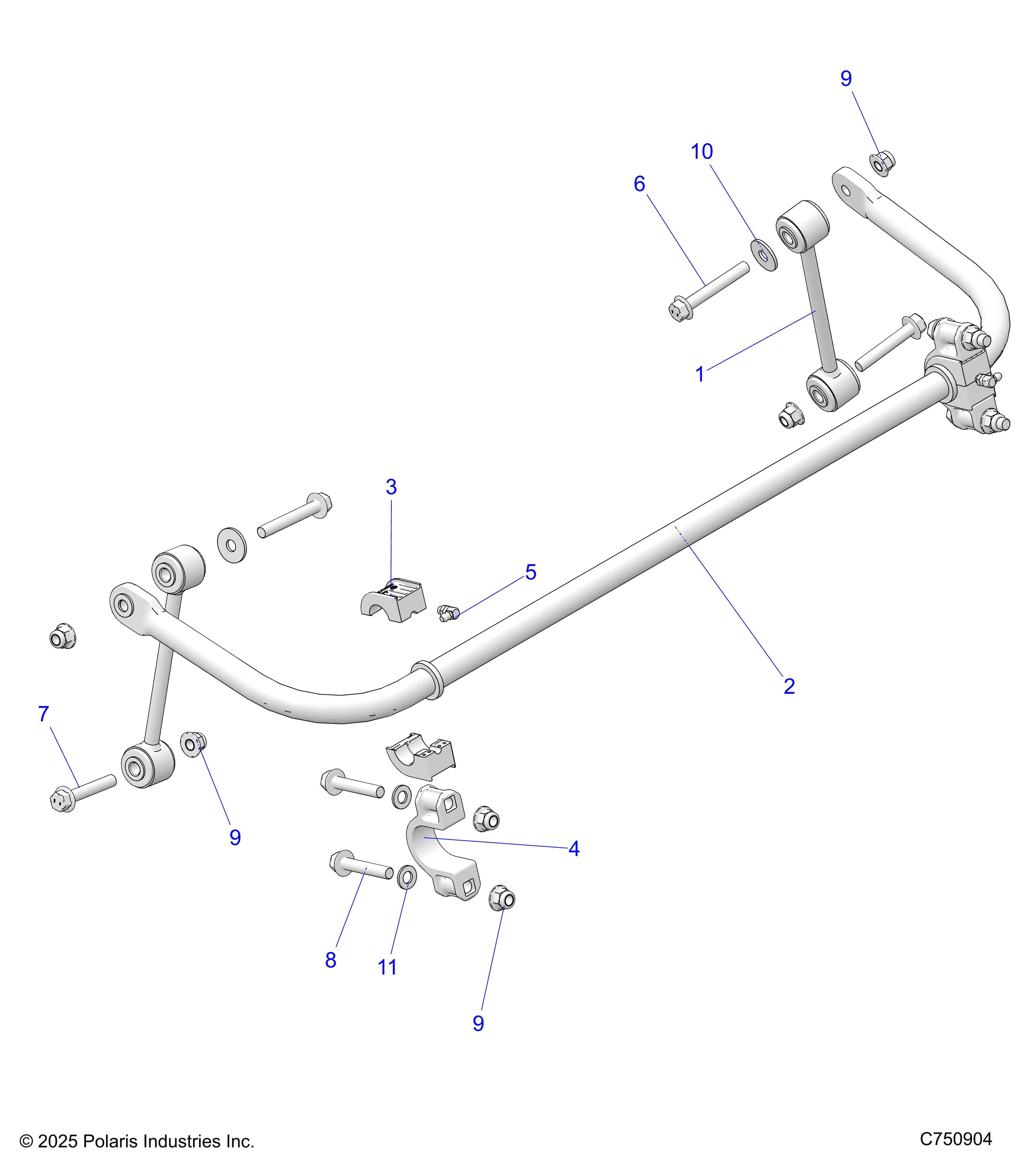 2026 RZR XP 1000 ULTIMATE β SUSPENSION, STABILIZER BAR, REAR - Z26NET99A4/B4/A6/B6 (C750904) diagram