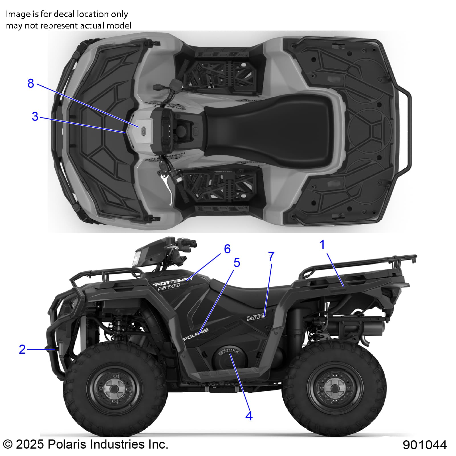 2026 SPORTSMAN 570 EPS β BODY, DECALS, GRAPHIC - A26SEE57A1/A4/A6/A9/B1/B4/B6 (901044) diagram
