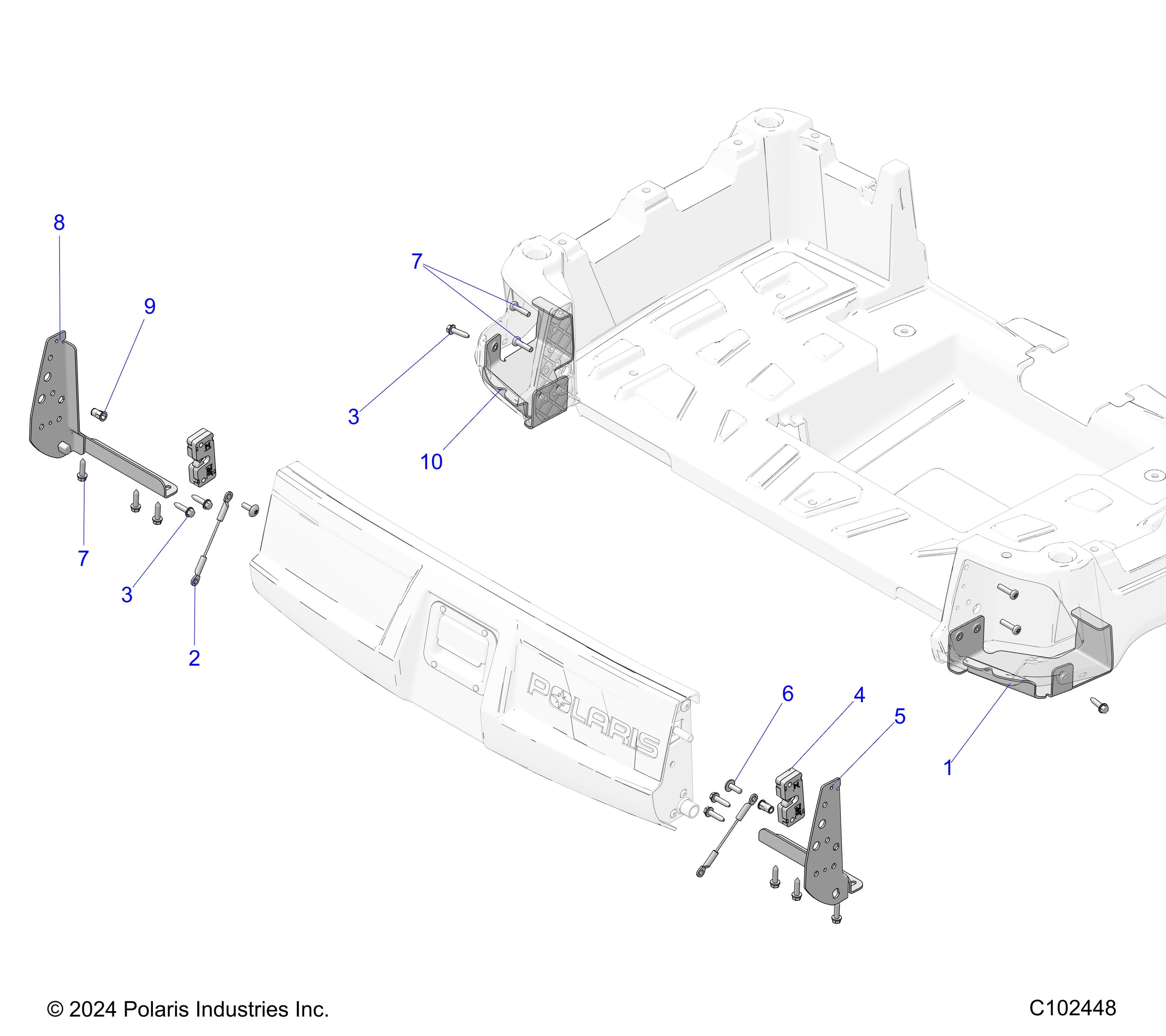 2026 SPORTSMAN 570 X2 EPS β BODY, TAILGATE BRACKETS - A26SWE57AL (C102448) diagram