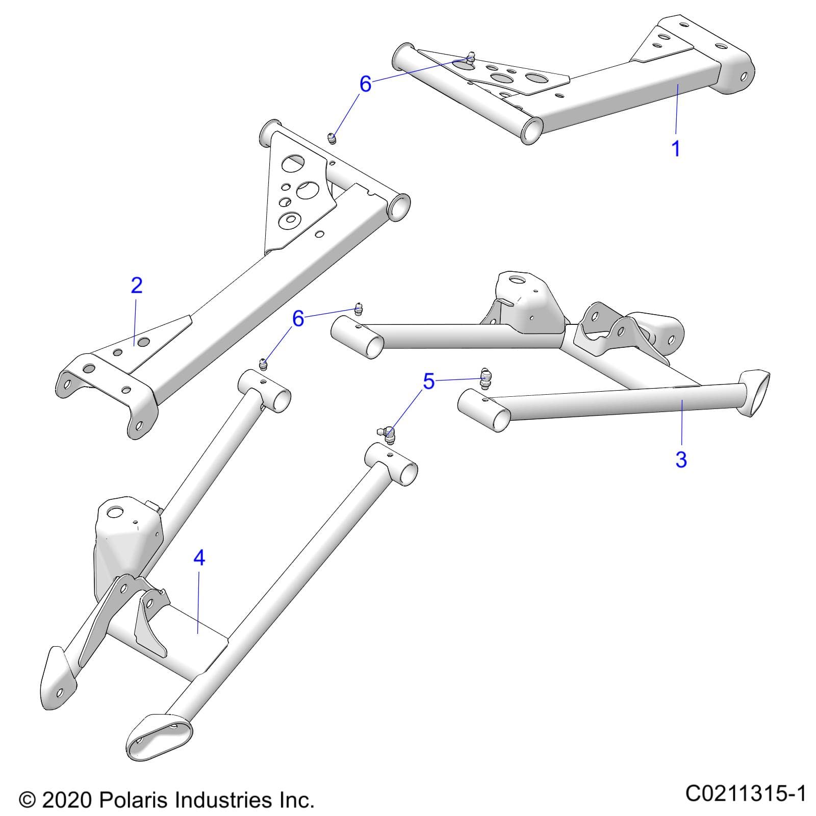 2026 SCRAMBLER 850 48" R02 - A26SVA85A4 β SUSPENSION, REAR CONTROL ARMS - A26SVA85A4 (C0211315-1) diagram
