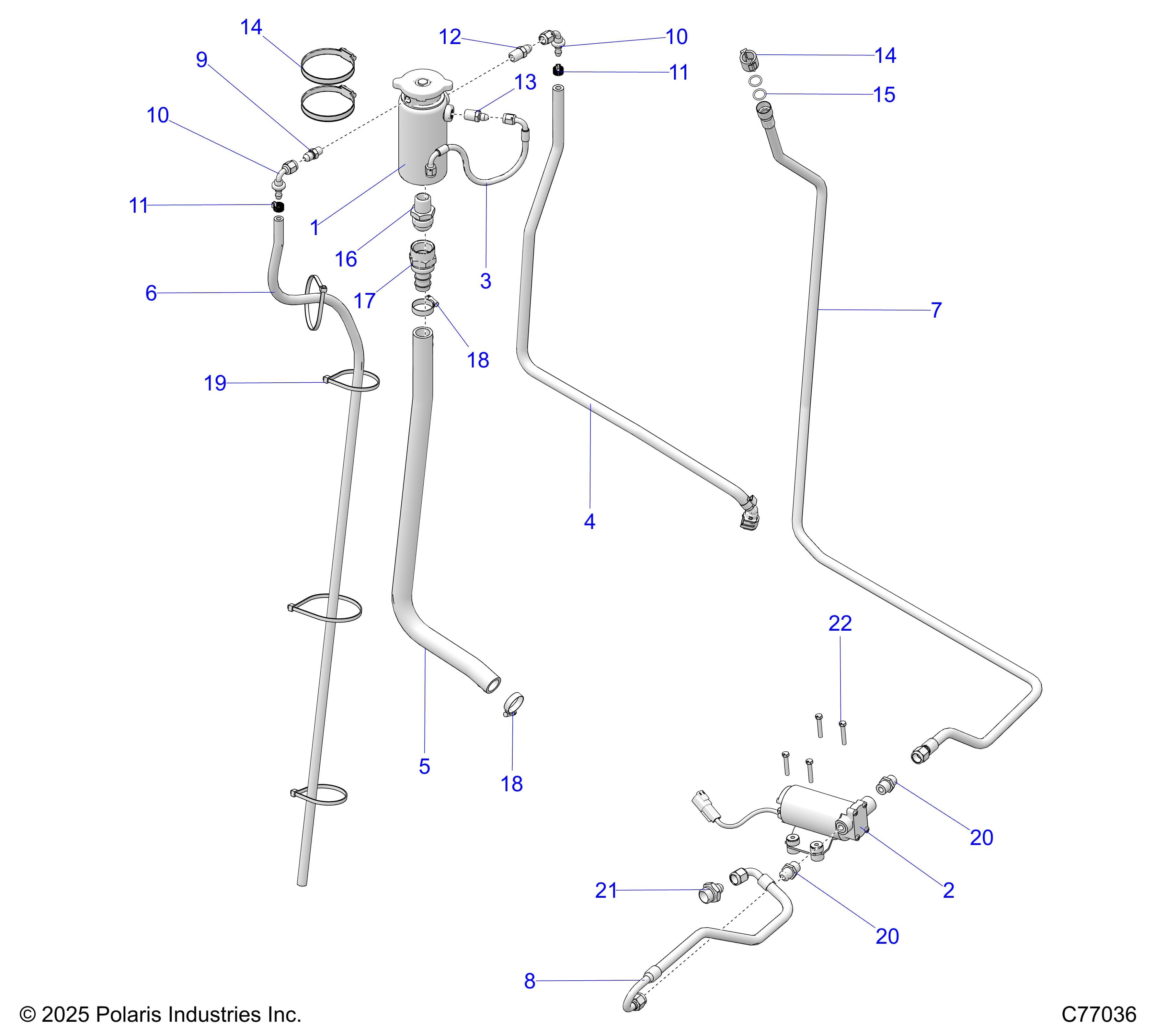2026 RZR PRO R RACE H.O. β ENGINE, COOLING, SURGE TANK AND TRANS PUMP - Z26RRL2KAL (C77036) diagram