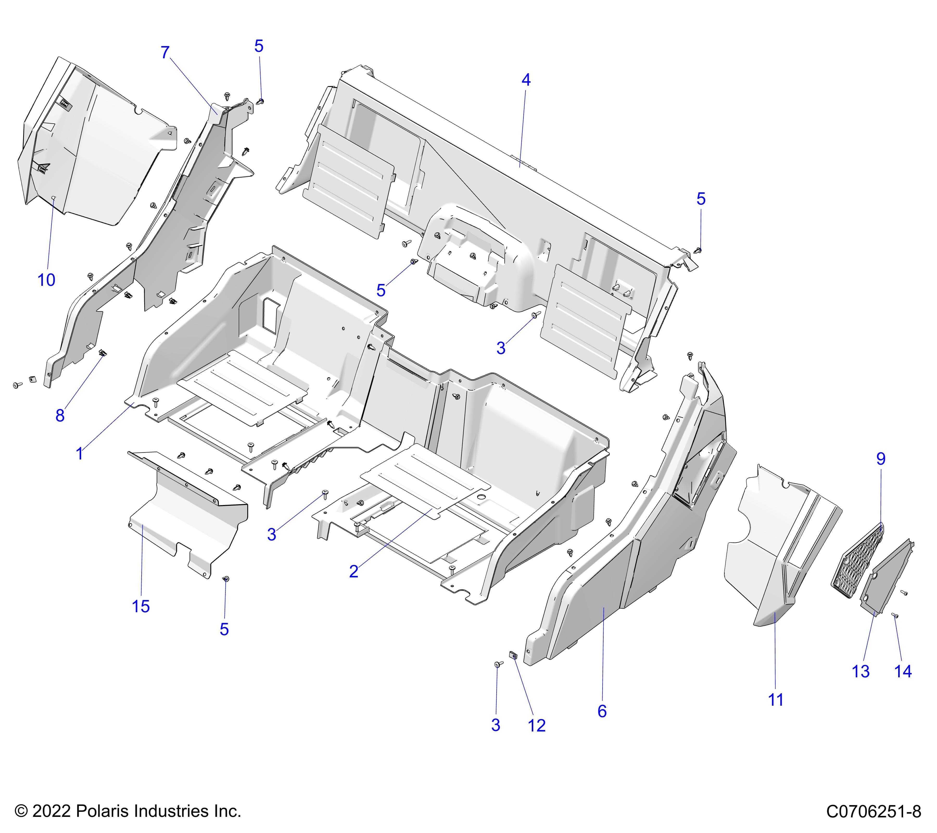2026 GENERAL XP 1000 SPORT β BODY, REAR CLOSEOFF AND FENDERS diagram