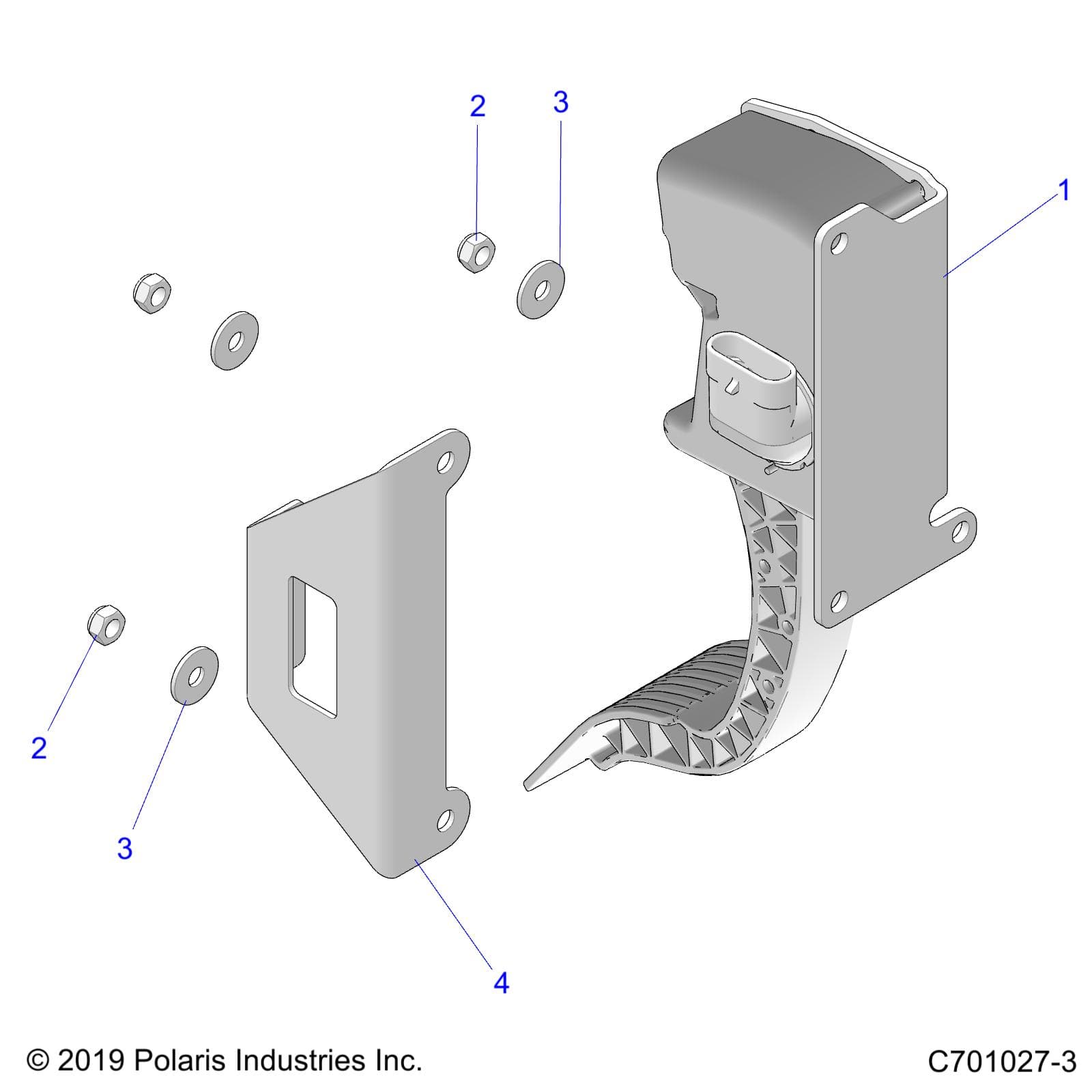 2026 RZR 900 TRAIL SPORT β ENGINE, THROTTLE PEDAL - Z26A5E87A5 (C701027-3) diagram