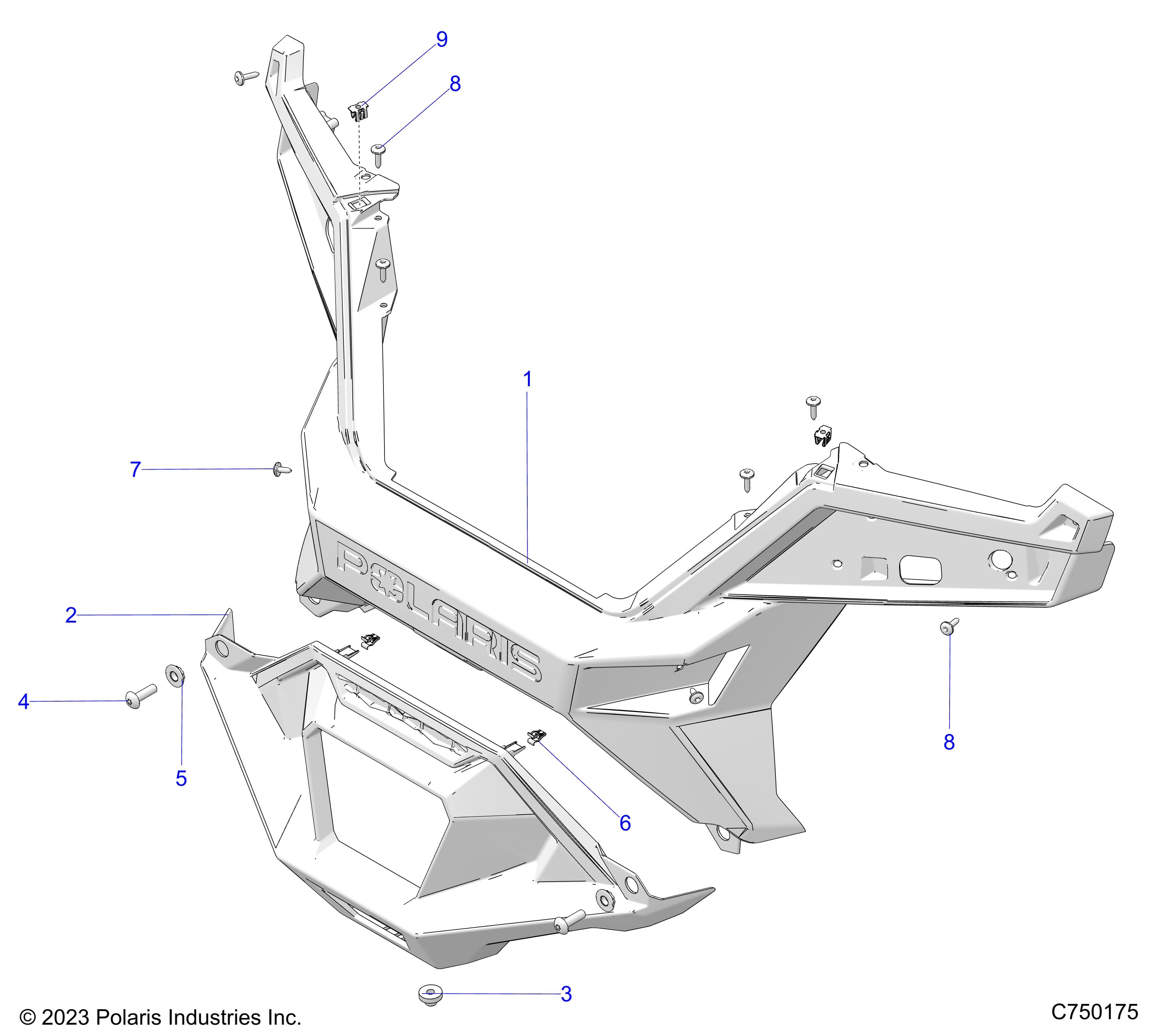 2026 RZR PRO R LE β BODY, REAR BUMPER - Z26RPP2KBL (C750175) diagram