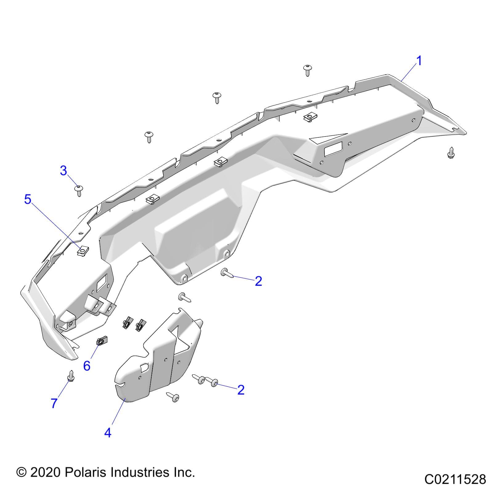 2026 SPORTSMAN 570 UTL 49S β BODY, REAR BUMPER - A26SHR57AG (C0211528) diagram