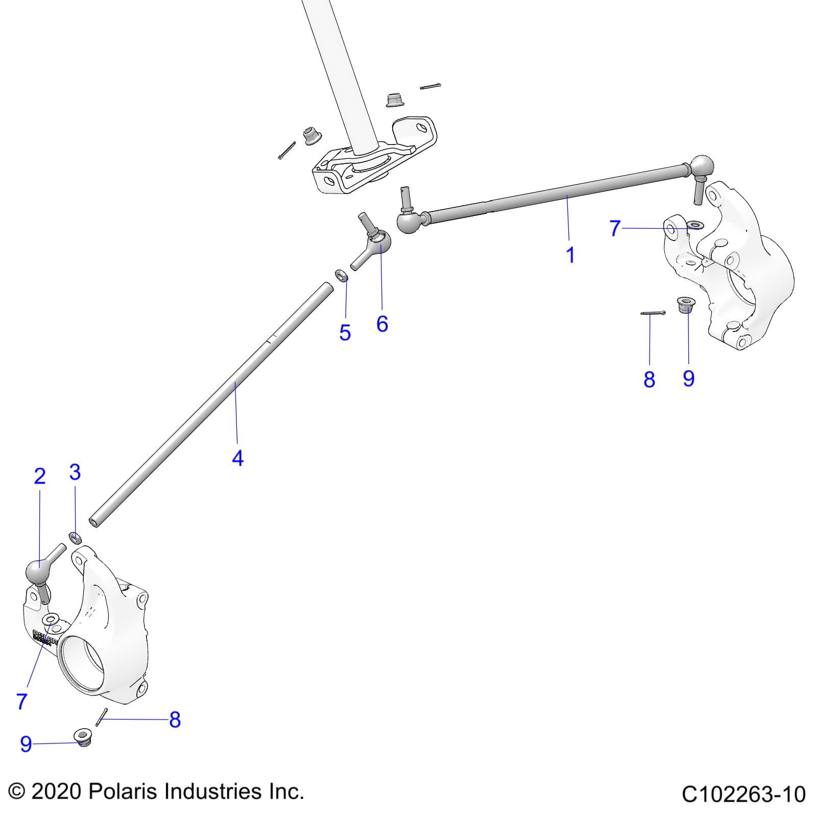 2026 SCRAMBLER 850 48" R02 - A26SVA85A4 β STEERING, STEERING TIE RODS - A26SVA85A4 (C102263-10) diagram