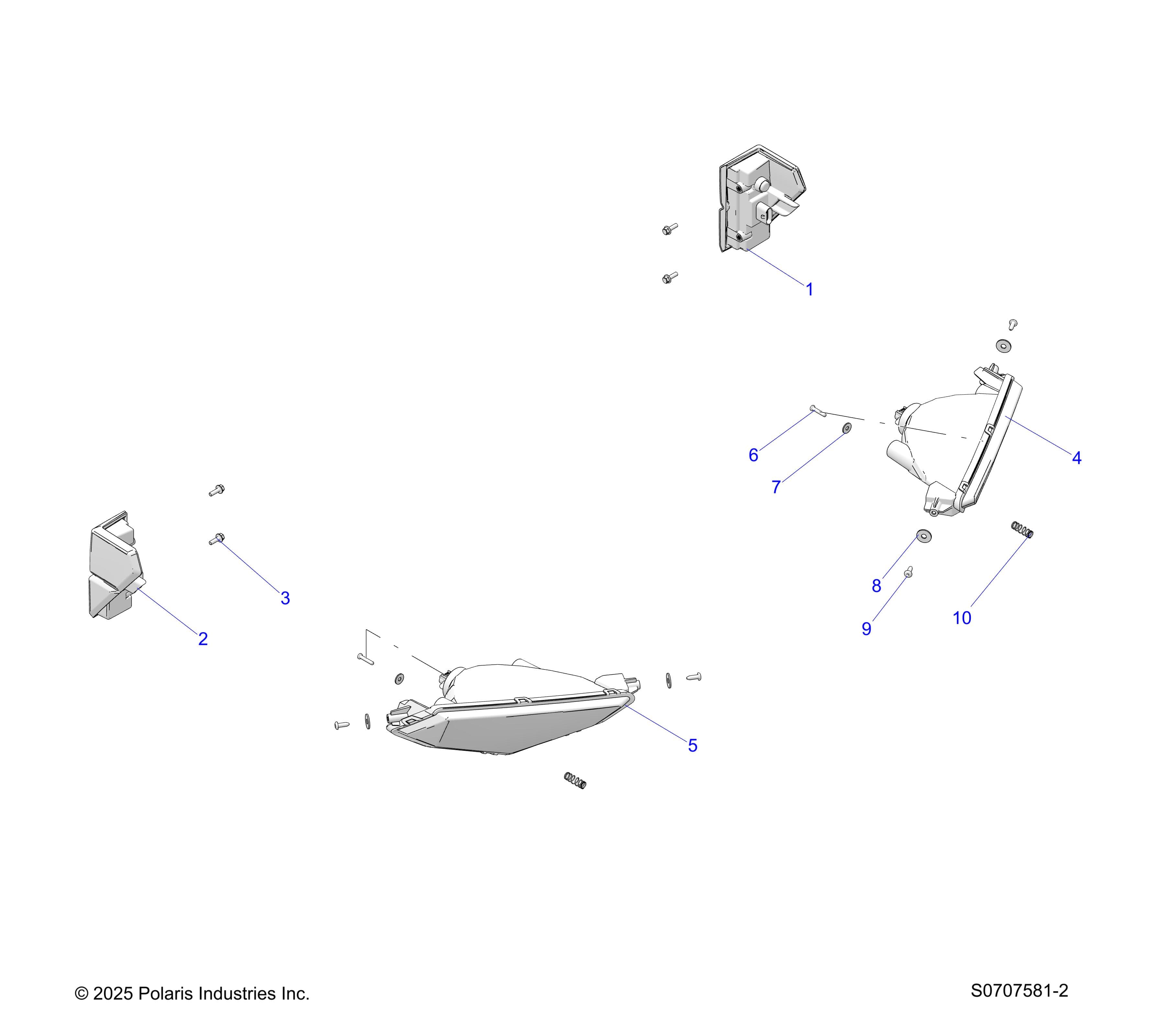 2026 RANGER 1000 NON EPS β ELECTRICAL, HEADLIGHTS & TAILLIGHTS diagram