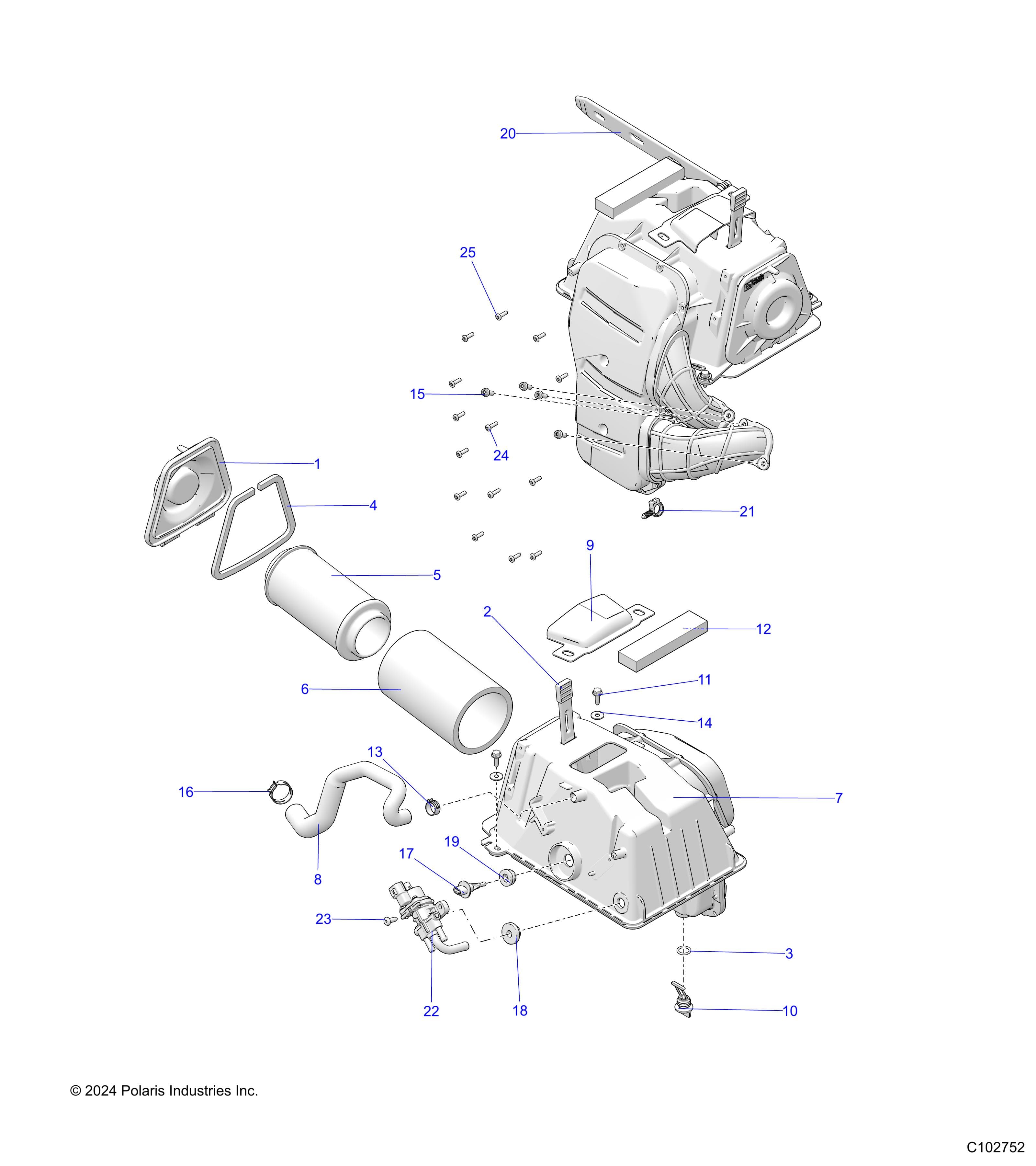 2026 SCRAMBLER 850 48" R02 - A26SVA85A4 β ENGINE, AIR INTAKE - A26SVA85A4 (C102752) diagram