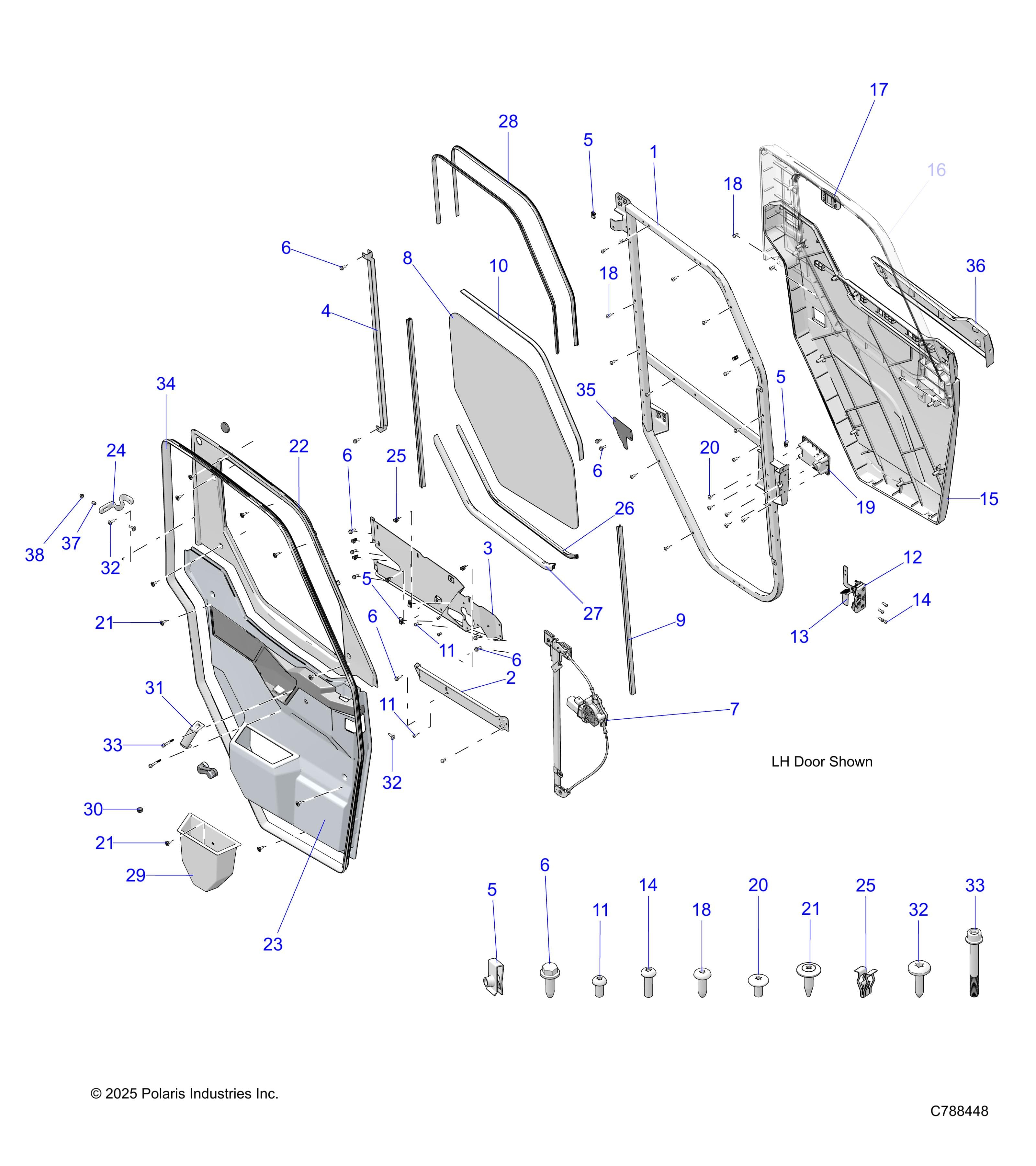 2026 RANGER 1000 XP NSTR ULTIMATE TRAIL BOSS β BODY, DOOR, FULL, POWER - R26RRV99AK (C788448) diagram