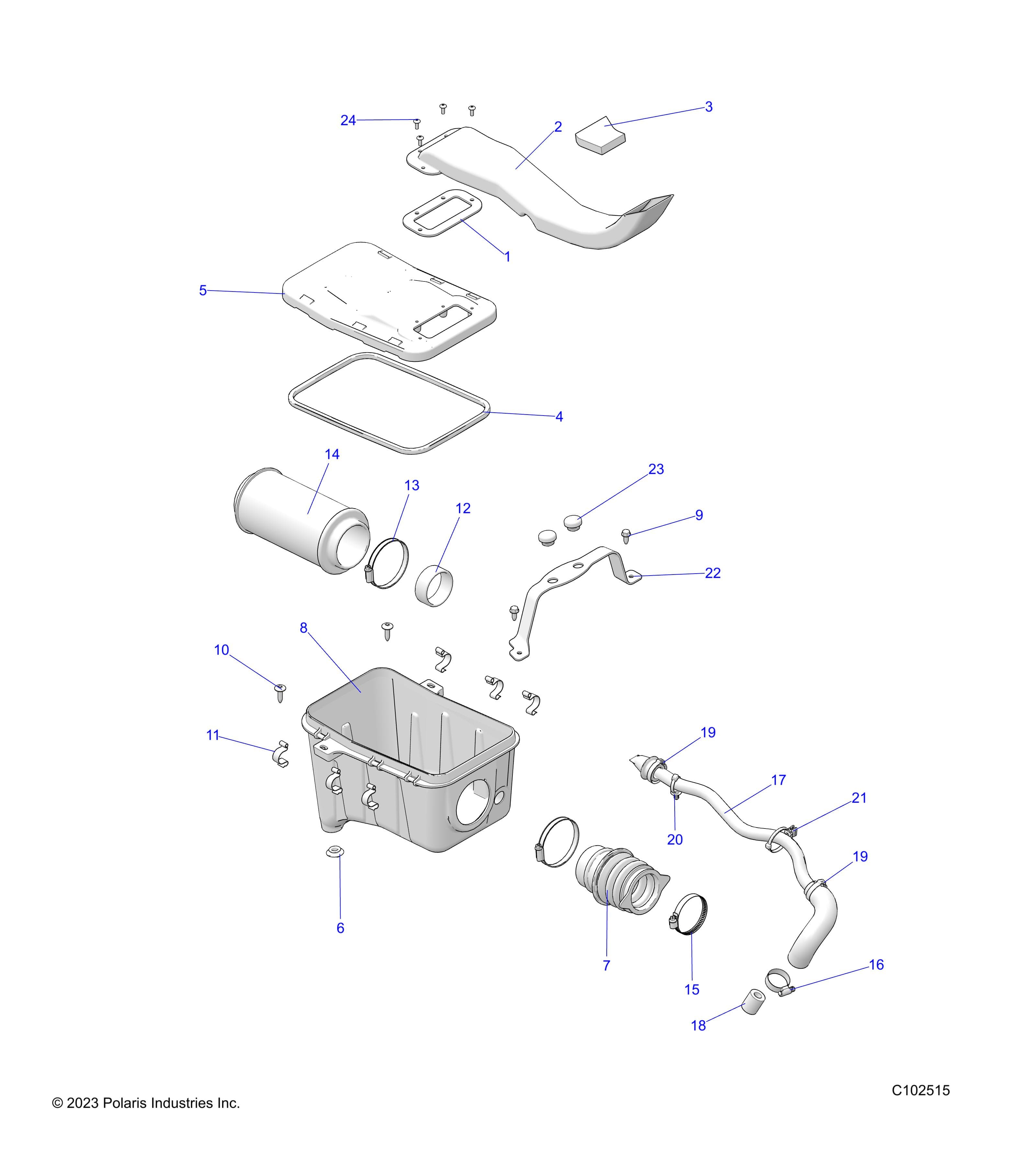 2026 SPORTSMAN 570 6X6 EPS 49S β ENGINE, AIR INTAKE SYSTEM - A26SKE57A1 (C102515) diagram