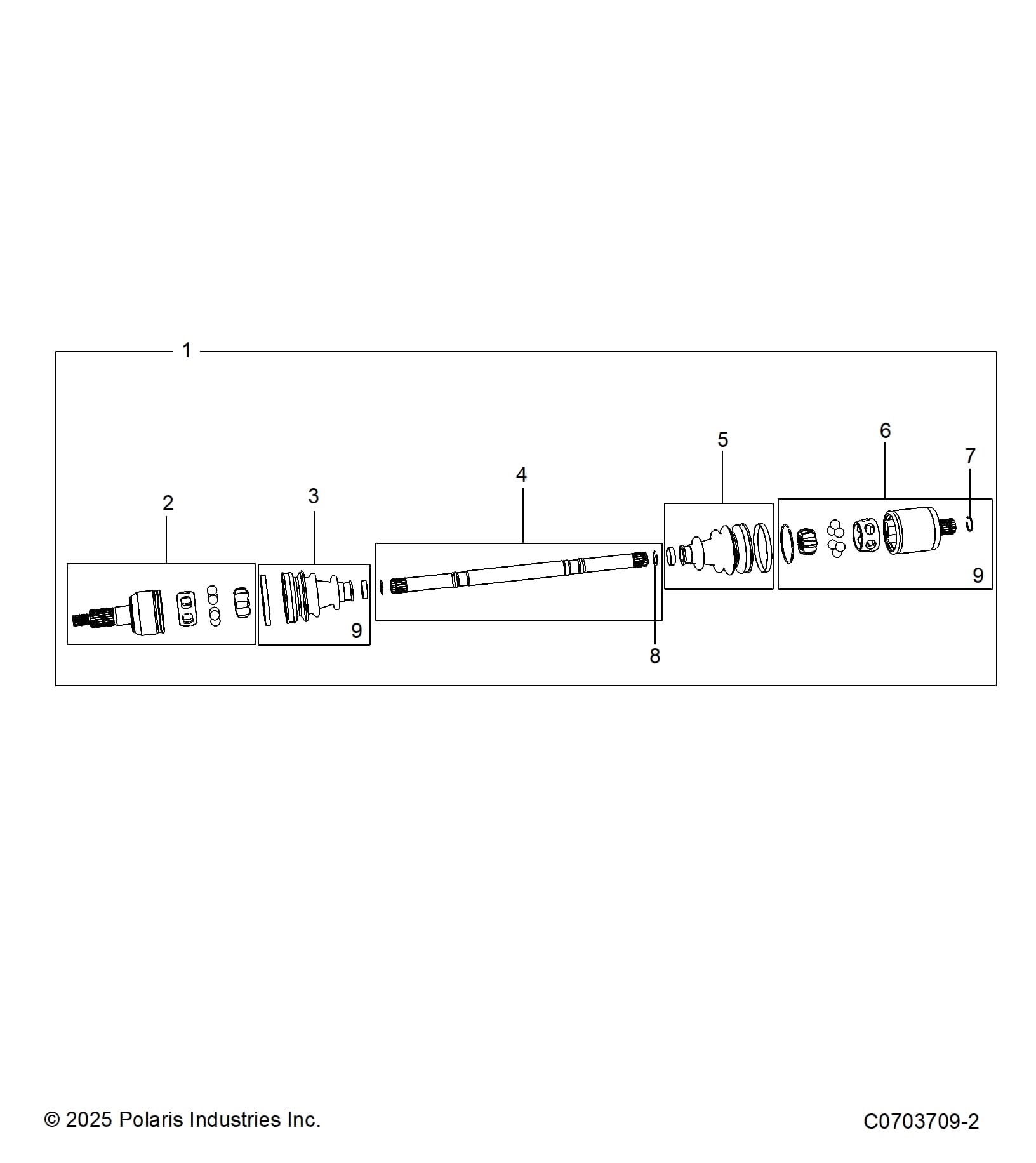 2026 GENERAL XP 1000 PREMIUM β DRIVE TRAIN, FRONT HALF SHAFT diagram