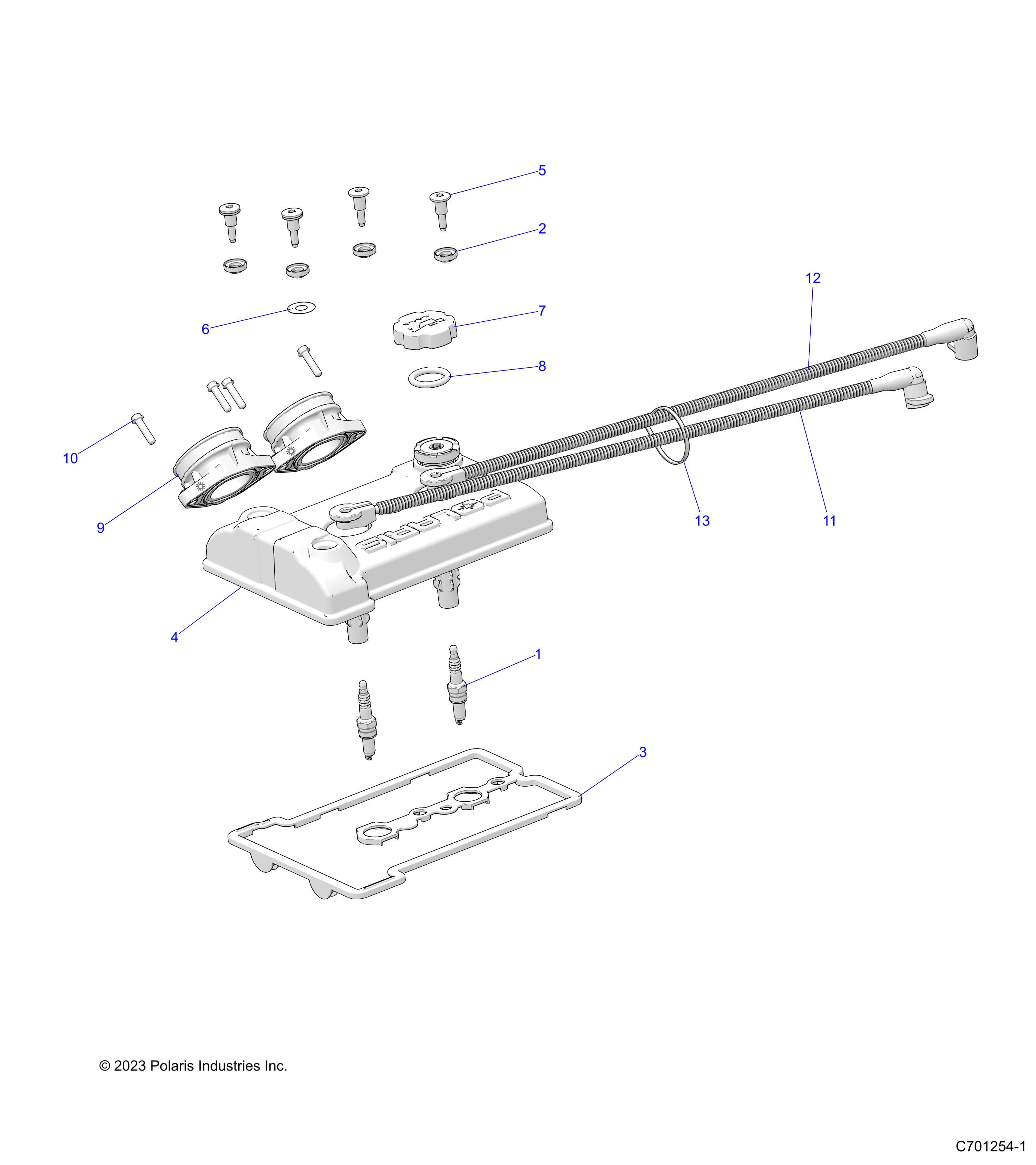 2026 RANGER 1000 XP CREW TEXAS EDITION β ENGINE, THROTTLE BODY & VALVE COVER - R26RSF99AL (C701254-1) diagram