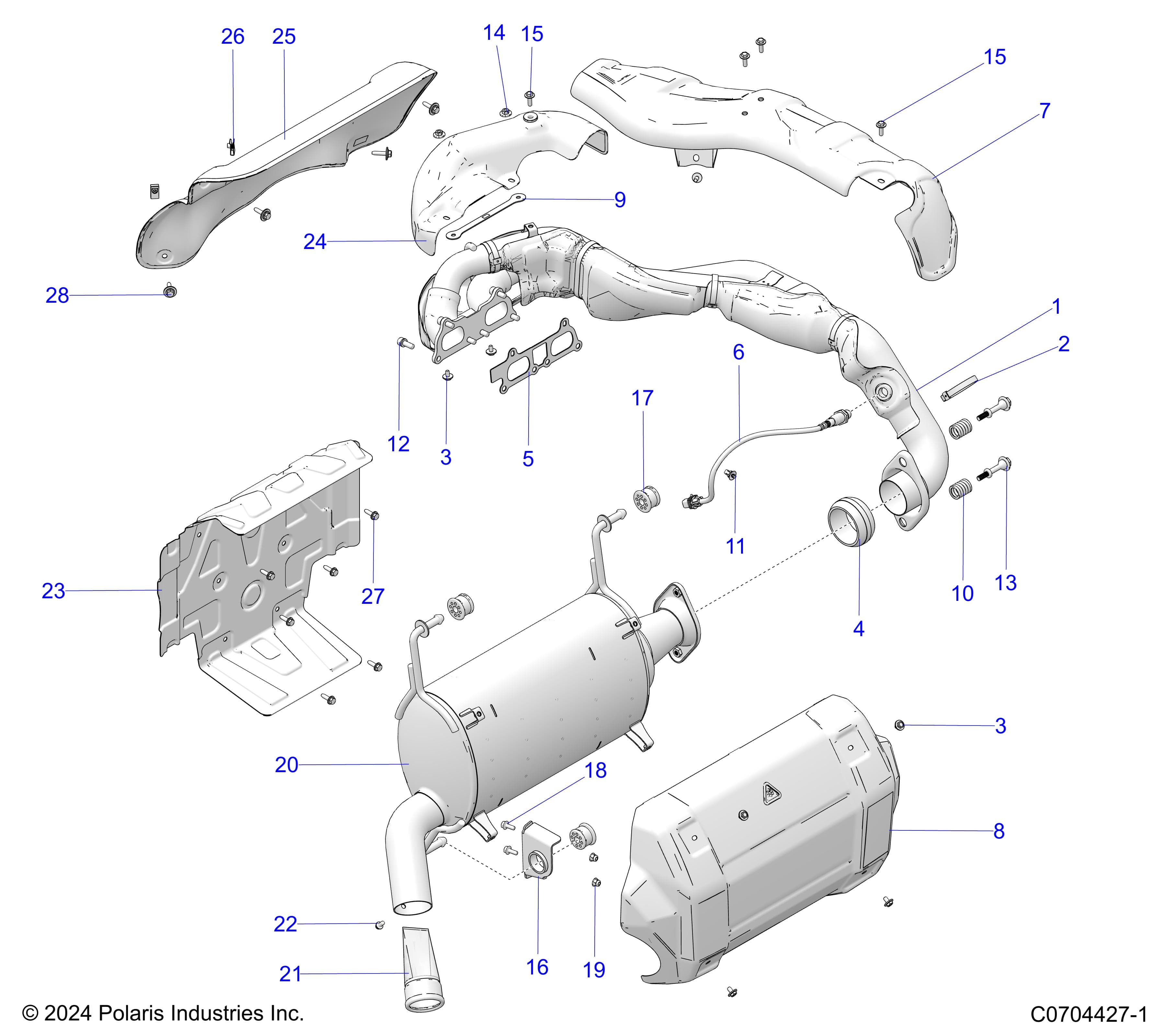2026 POLARIS XPEDITION ADV 5 NORTHSTAR β ENGINE, EXHAUST SYSTEM diagram