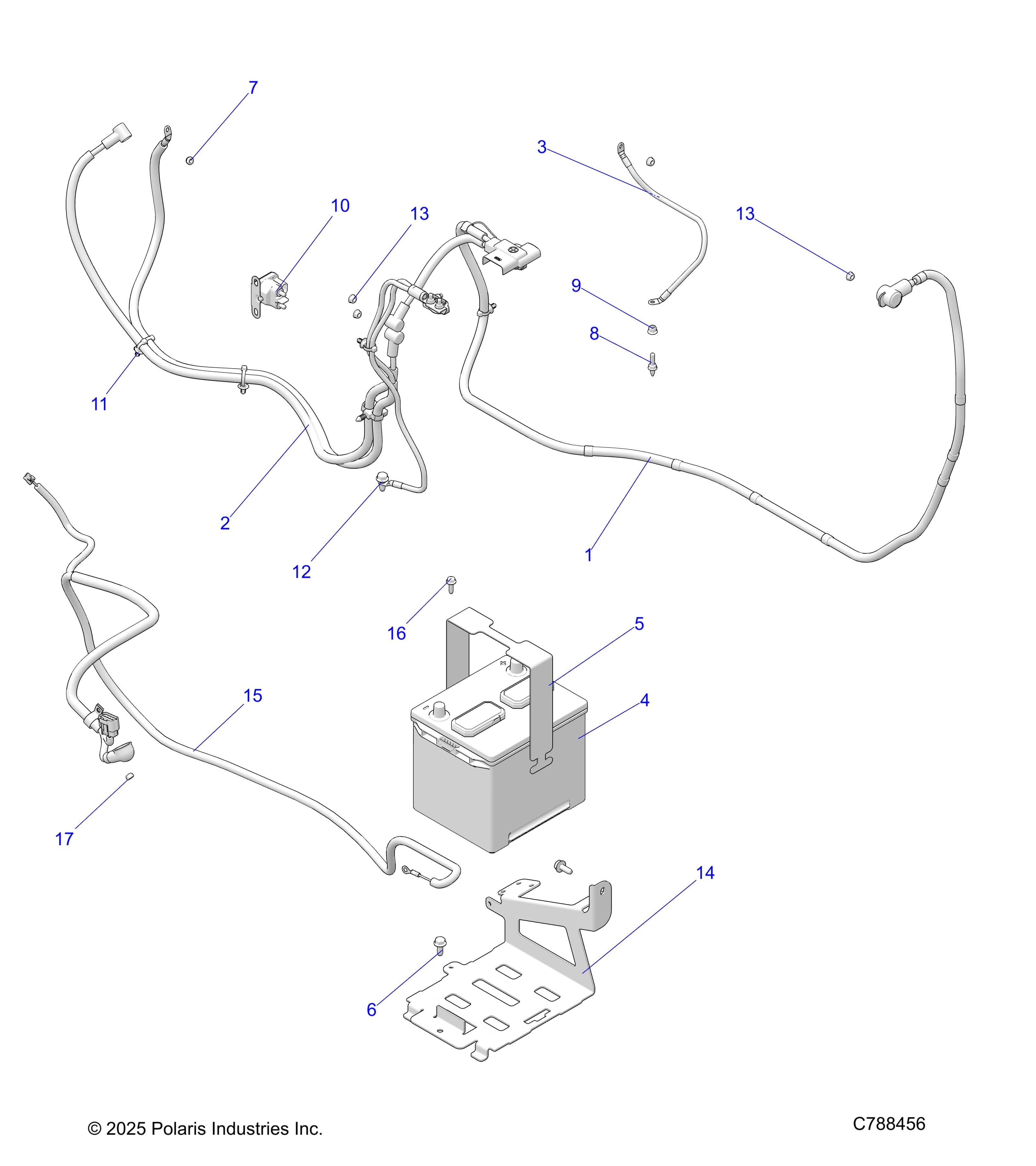 2026 RANGER 1000 XP NSTR β ELECTRICAL, BATTERY - R26RRU99A9/AF/AH/AB/AS/B9/BF/BH/BB/BS (C788456) diagram