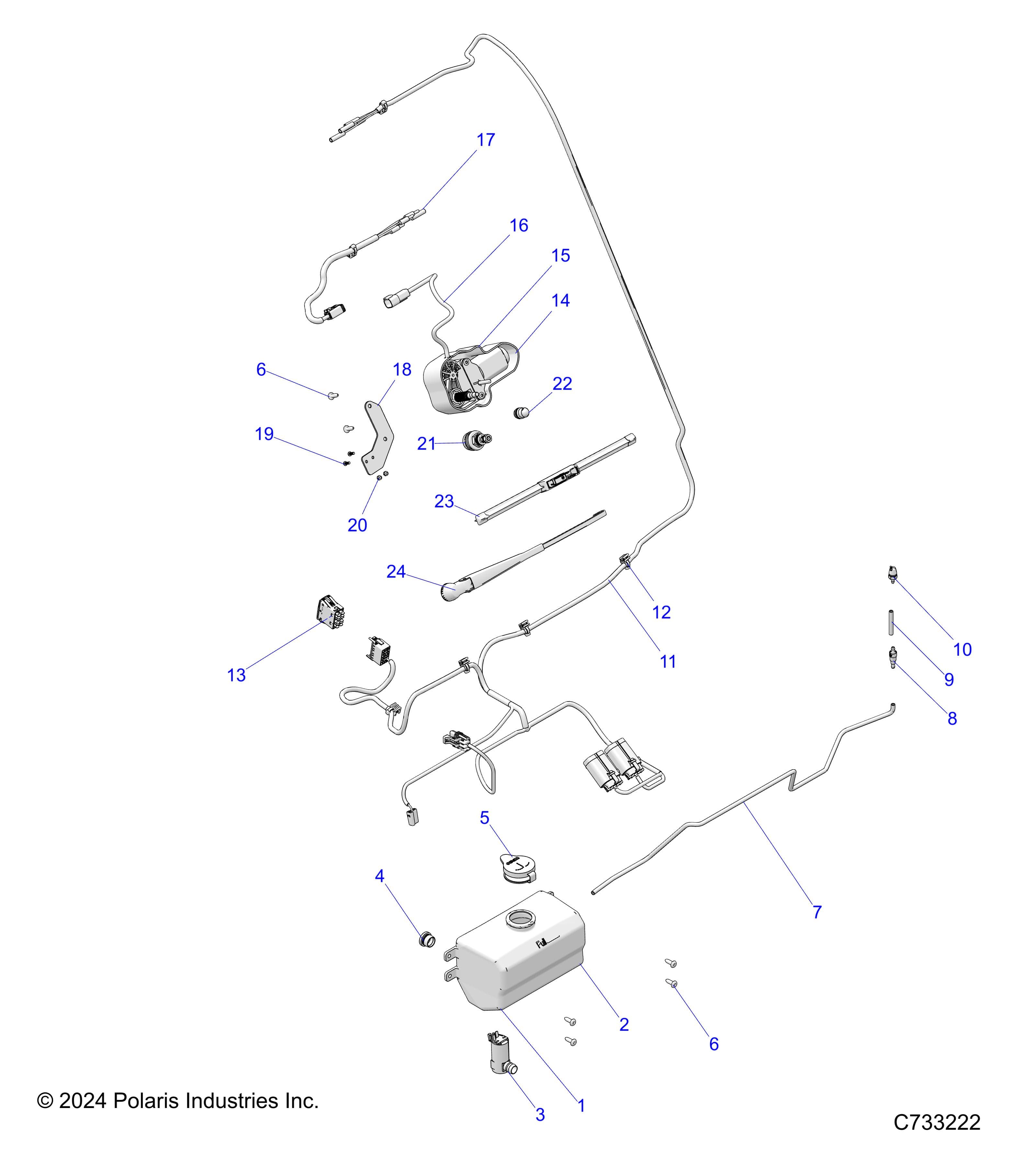 2026 RANGER 1000 XP NSTR β BODY, WATER BOTTLE PUMP ASSEMBLY AND WIPER KIT - R26RRU99A9/AF/AH/AB/AS/B9/BF/BH/BB/BS (C733222) diagram