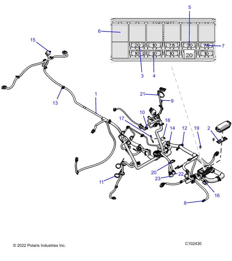 2026 SPORTSMAN 850 EPS PREM 48" R01 - A26SXE85AN/AZ β ELECTRICAL, HARNESS - A26SXE85AN/AZ (C102430) diagram